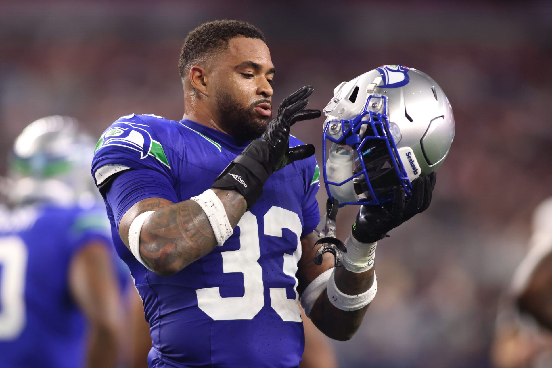 Seattle Seahawks safety Jamal Adams (33) during the first half against the Dallas Cowboys at AT&T Stadium.