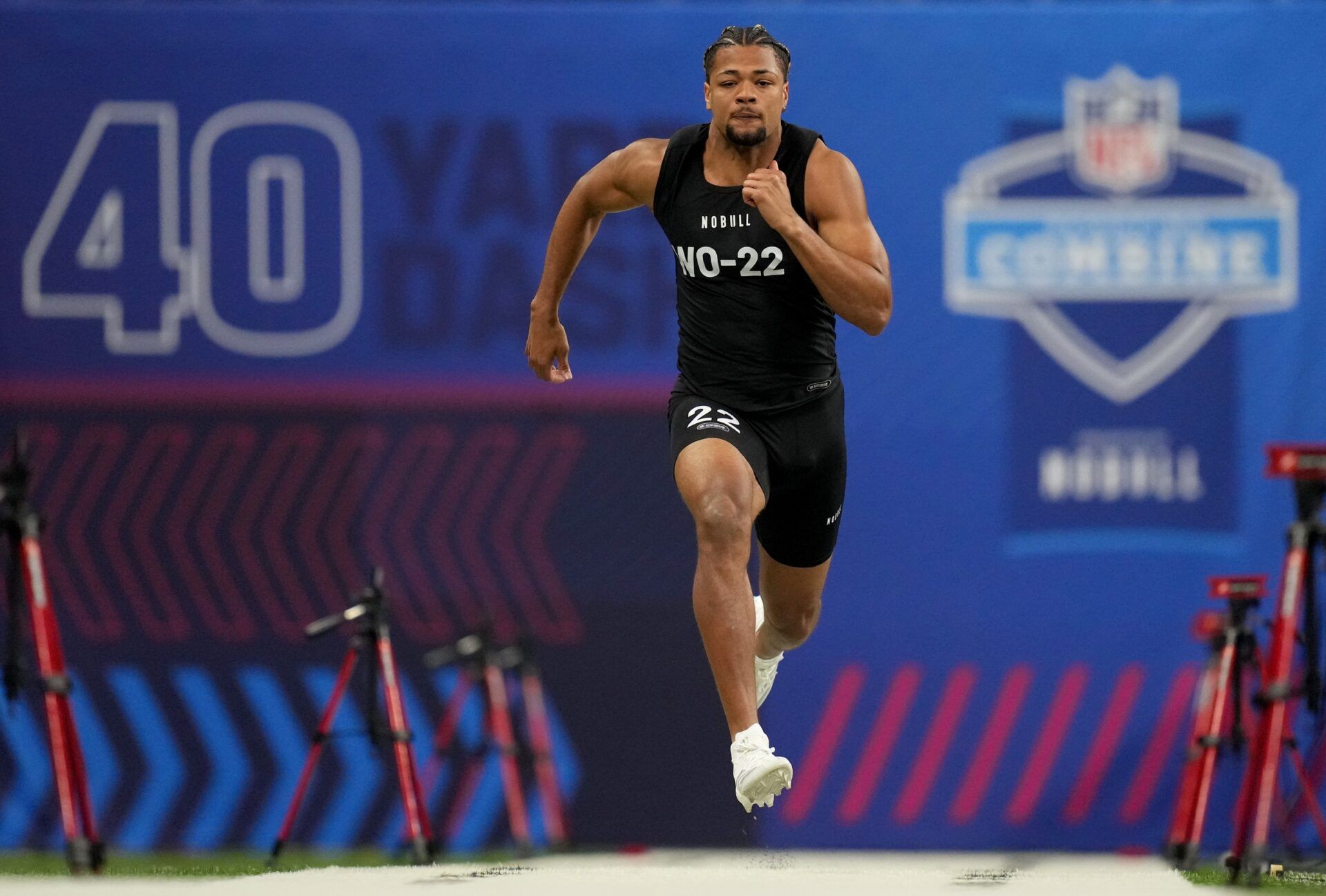 Washington wide receiver Rome Odunze (WO22) during the 2024 NFL Combine at Lucas Oil Stadium.