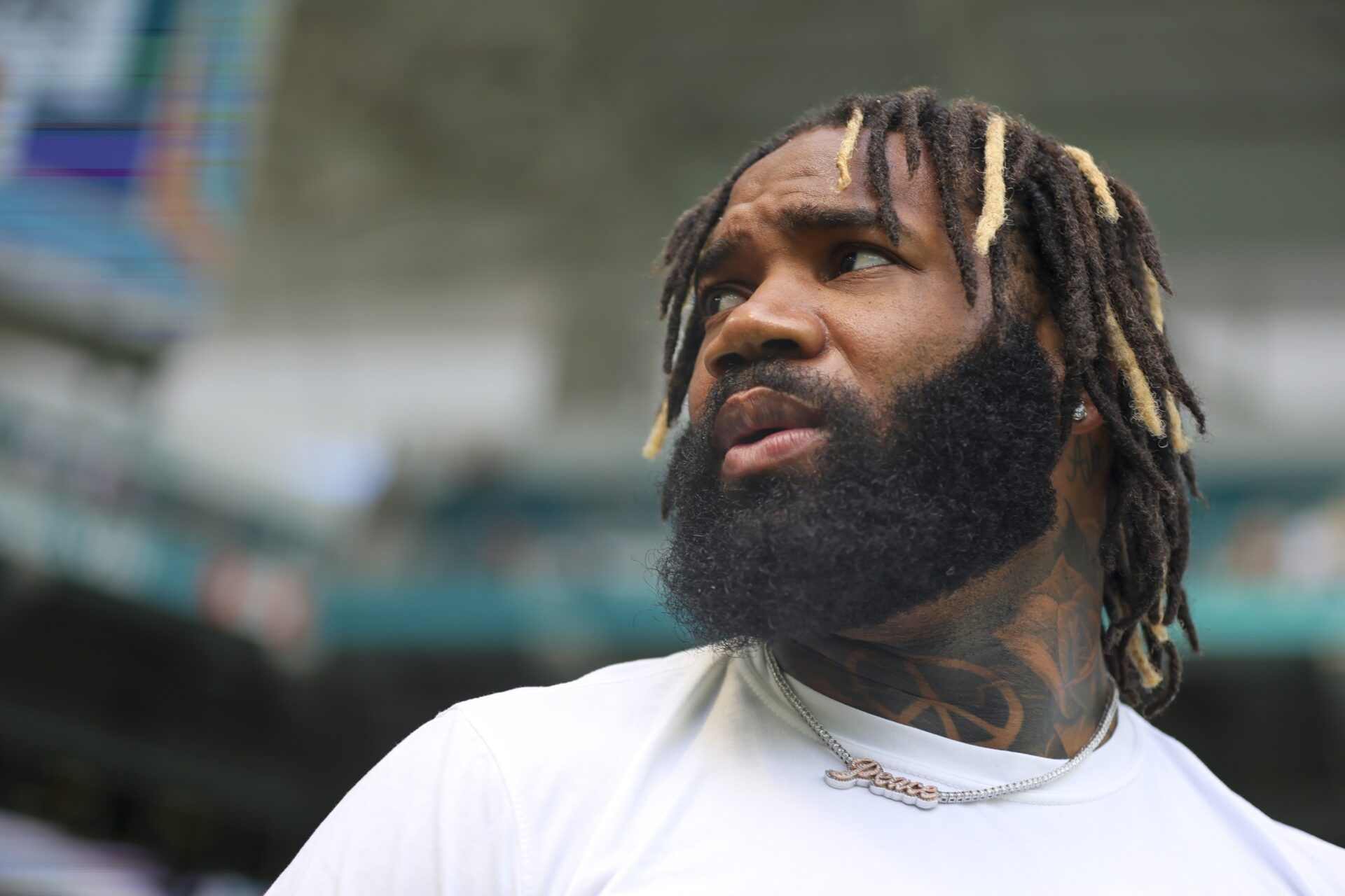 Miami Dolphins cornerback Xavien Howard (25) looks on prior to the game against the New England Patriots at Hard Rock Stadium.