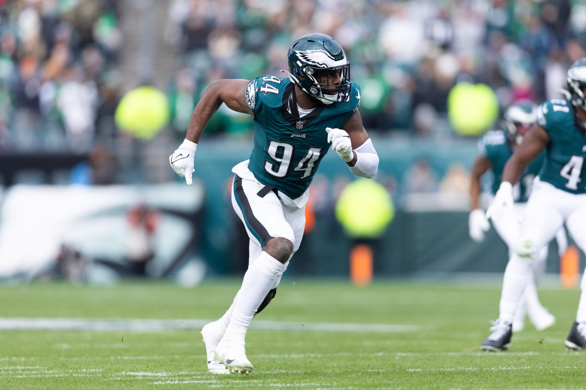 Philadelphia Eagles defensive end Josh Sweat (94) in action against the Arizona Cardinals at Lincoln Financial Field.