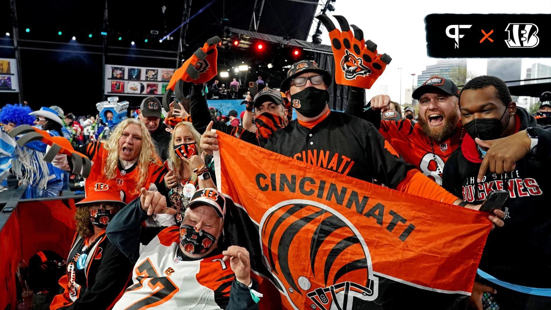 Cincinnati Bengals fans cheer before the 2021 NFL Draft at First Energy Stadium.