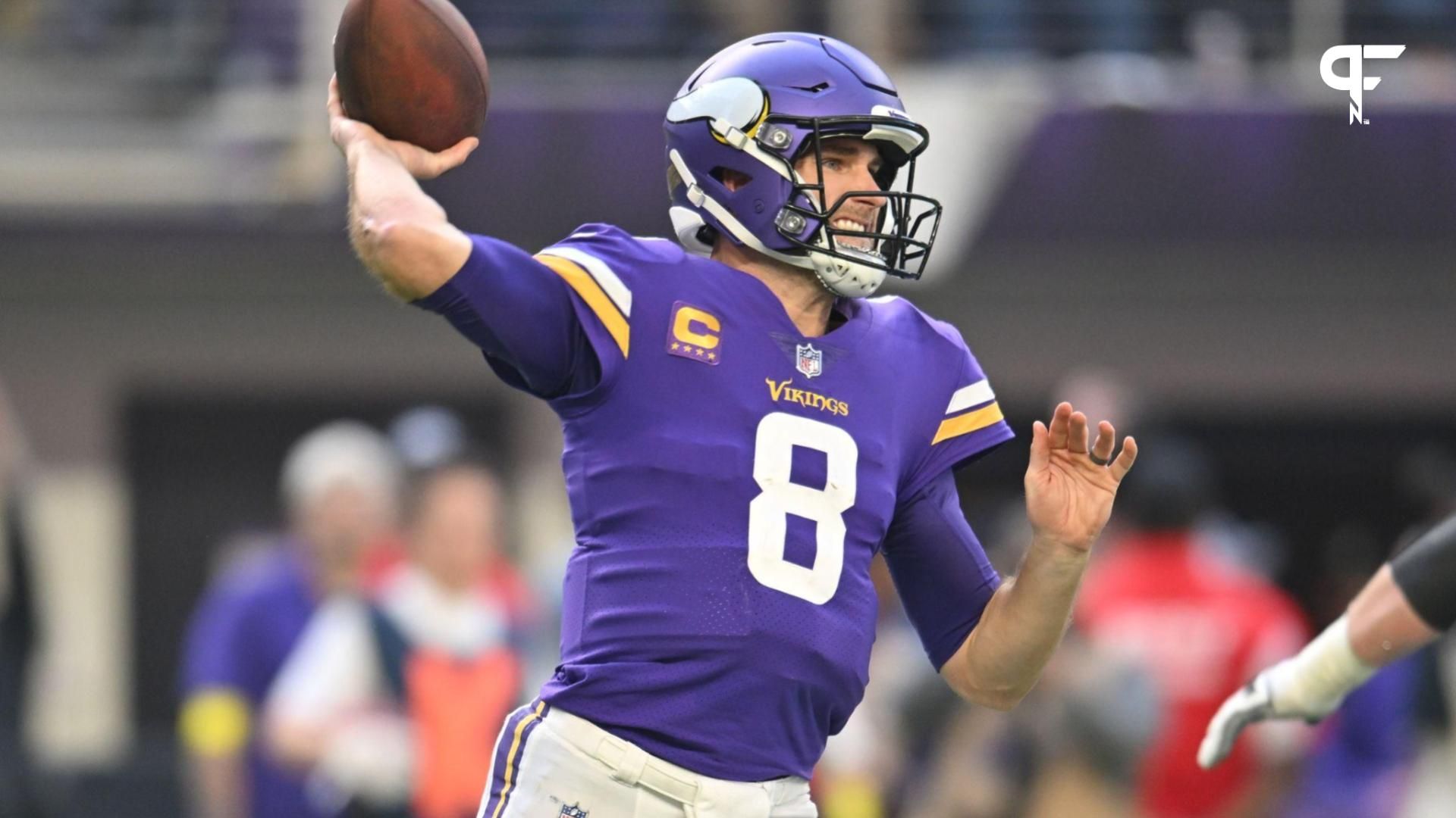 Minnesota Vikings quarterback Kirk Cousins (8) in action during the game against the New York Jets at U.S. Bank Stadium.