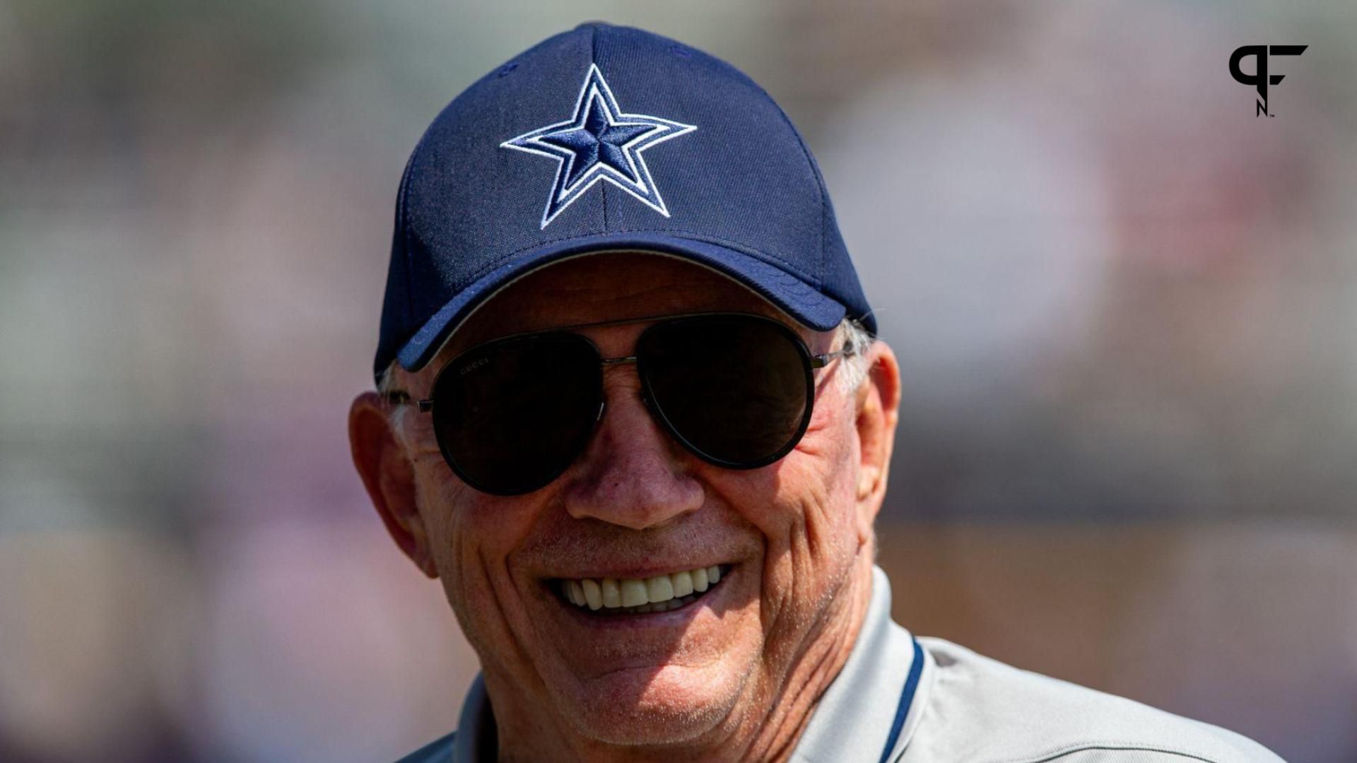 Dallas Cowboys owner Jerry Jones during training camp at the Marriott Residence Inn-River Ridge playing fields.