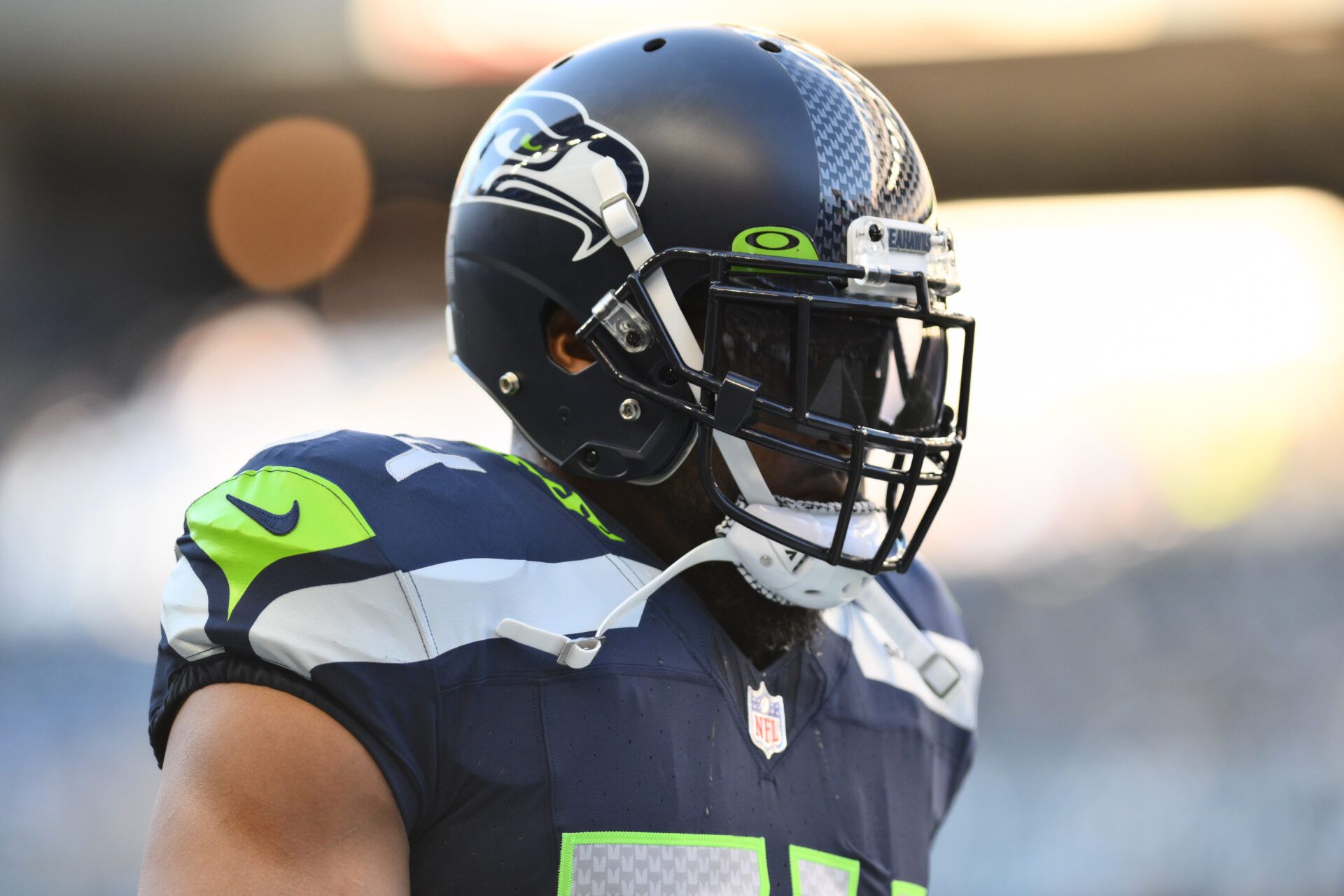 Seattle Seahawks linebacker Bobby Wagner (54) during warmups prior to the game at Lumen Field.