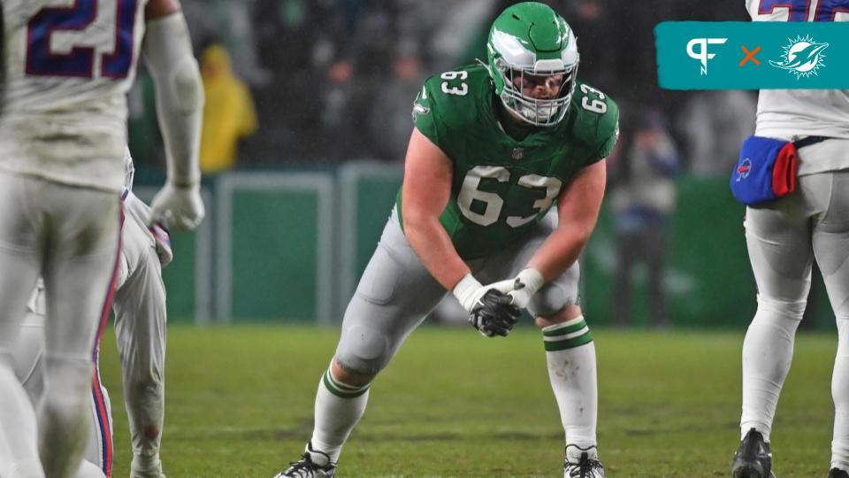 Philadelphia Eagles offensive tackle Jack Driscoll (63) against the Buffalo Bills at Lincoln Financial Field.