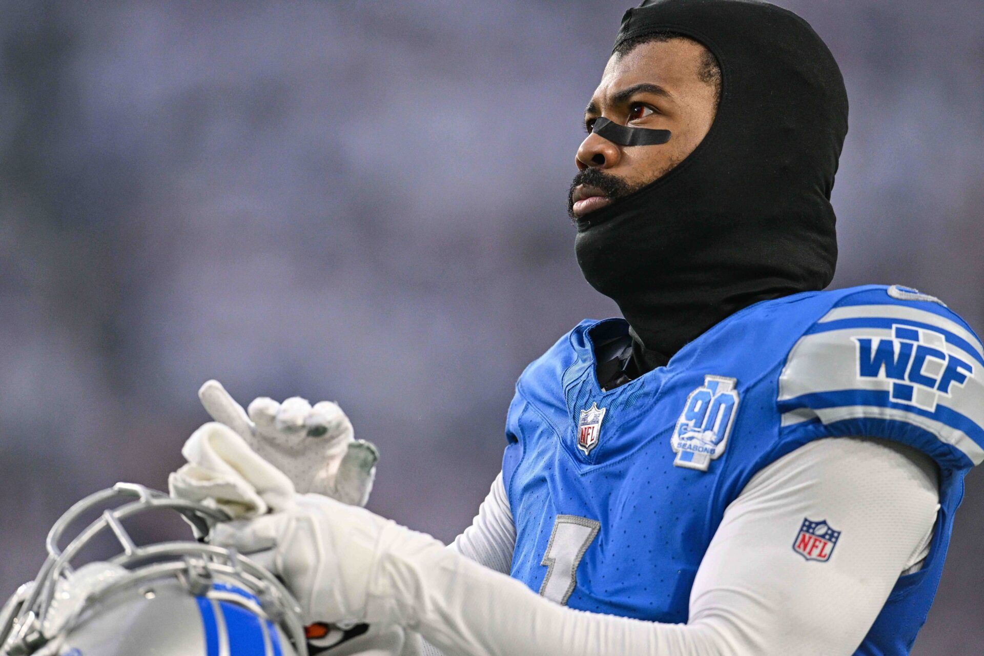 Detroit Lions cornerback Cameron Sutton (1) looks on during the game against the Minnesota Vikings.