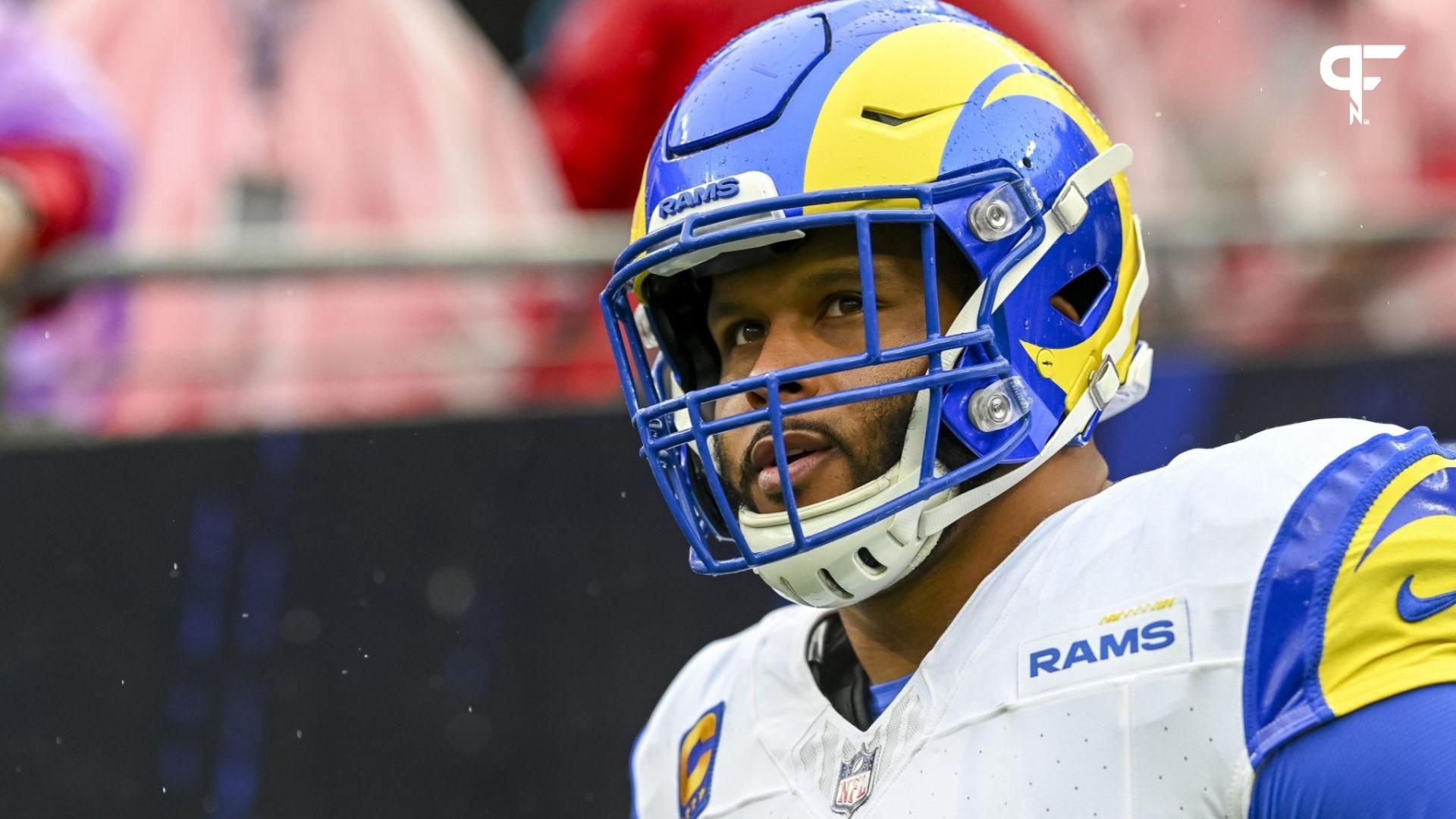 Los Angeles Rams defensive tackle Aaron Donald (99) before the game against the Baltimore Ravens at M&T Bank Stadium.