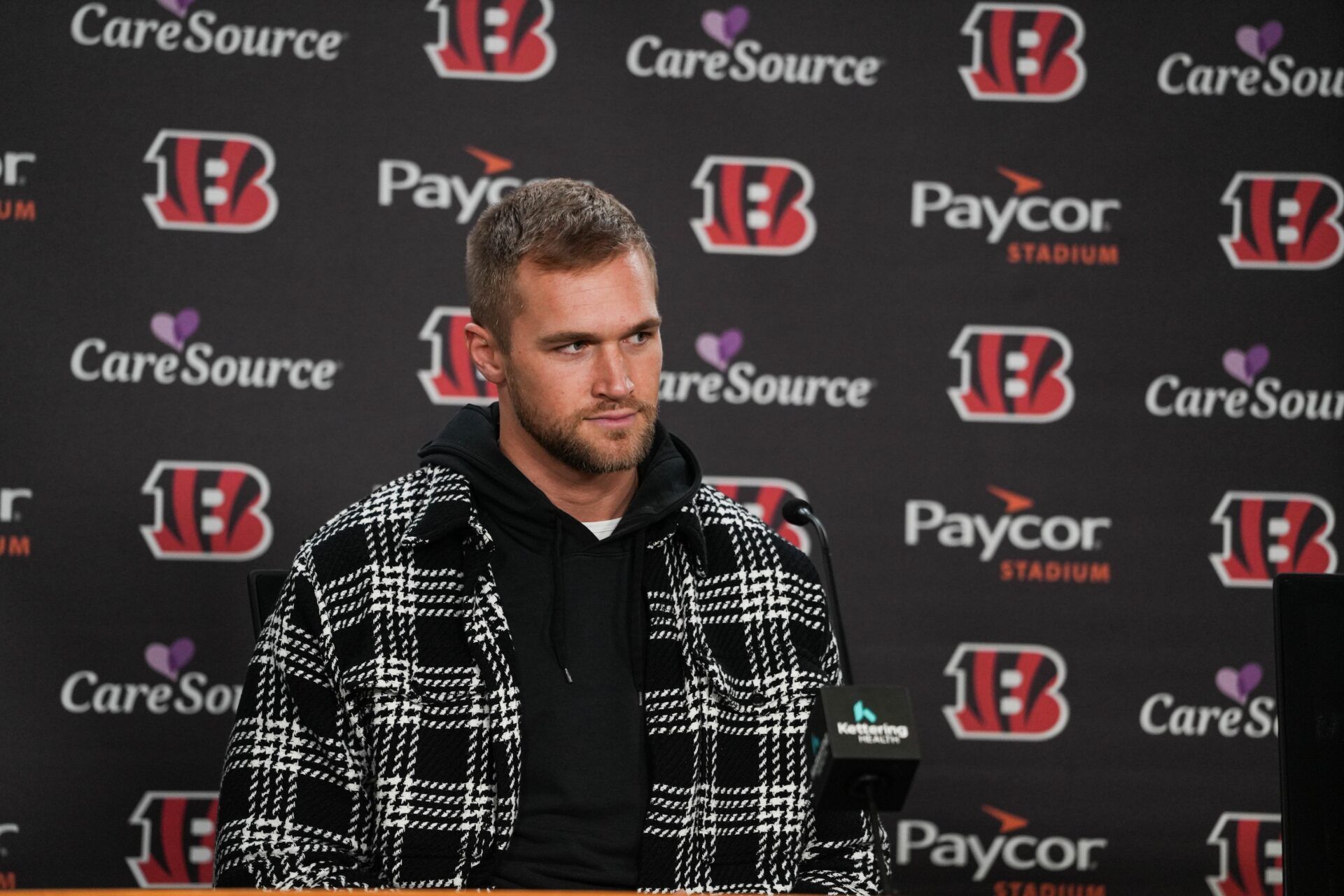 Tight end Mike Gesicki talks to the media following his addition to the Cincinnati Bengals.