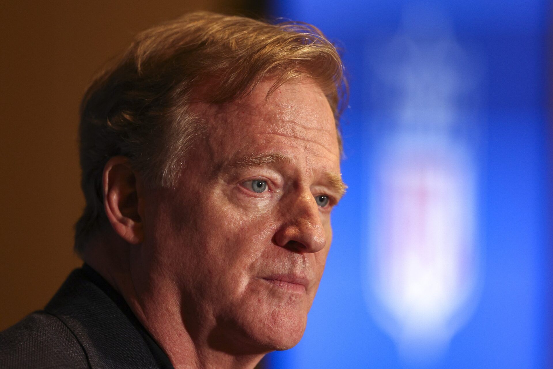 NFL Commissioner Roger Goodell speaks to media during the annual league meetings at the JW Marriott.