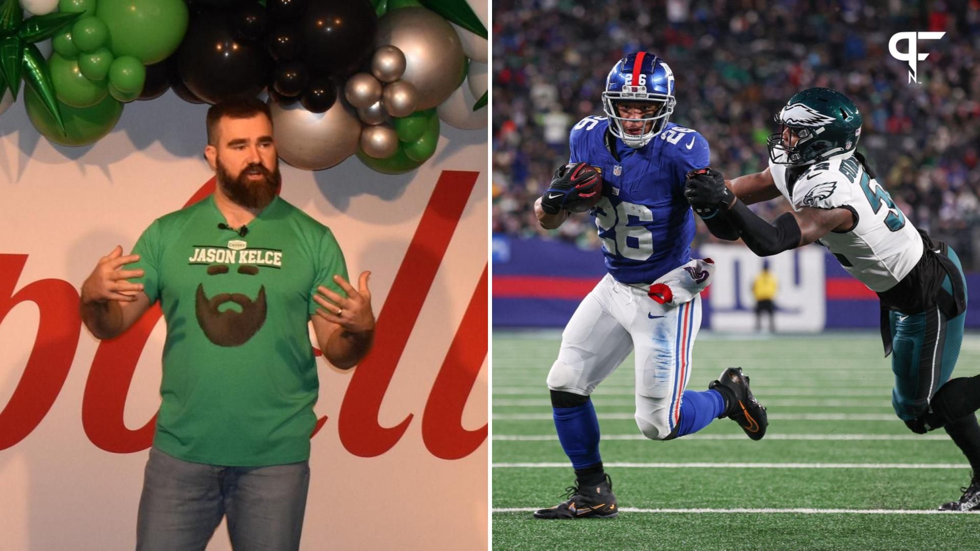 Jason Kelce Shares Hilarious Advice for Saquon Barkley This Season: ‘Do Not Go Down at the 1-Yard Line’