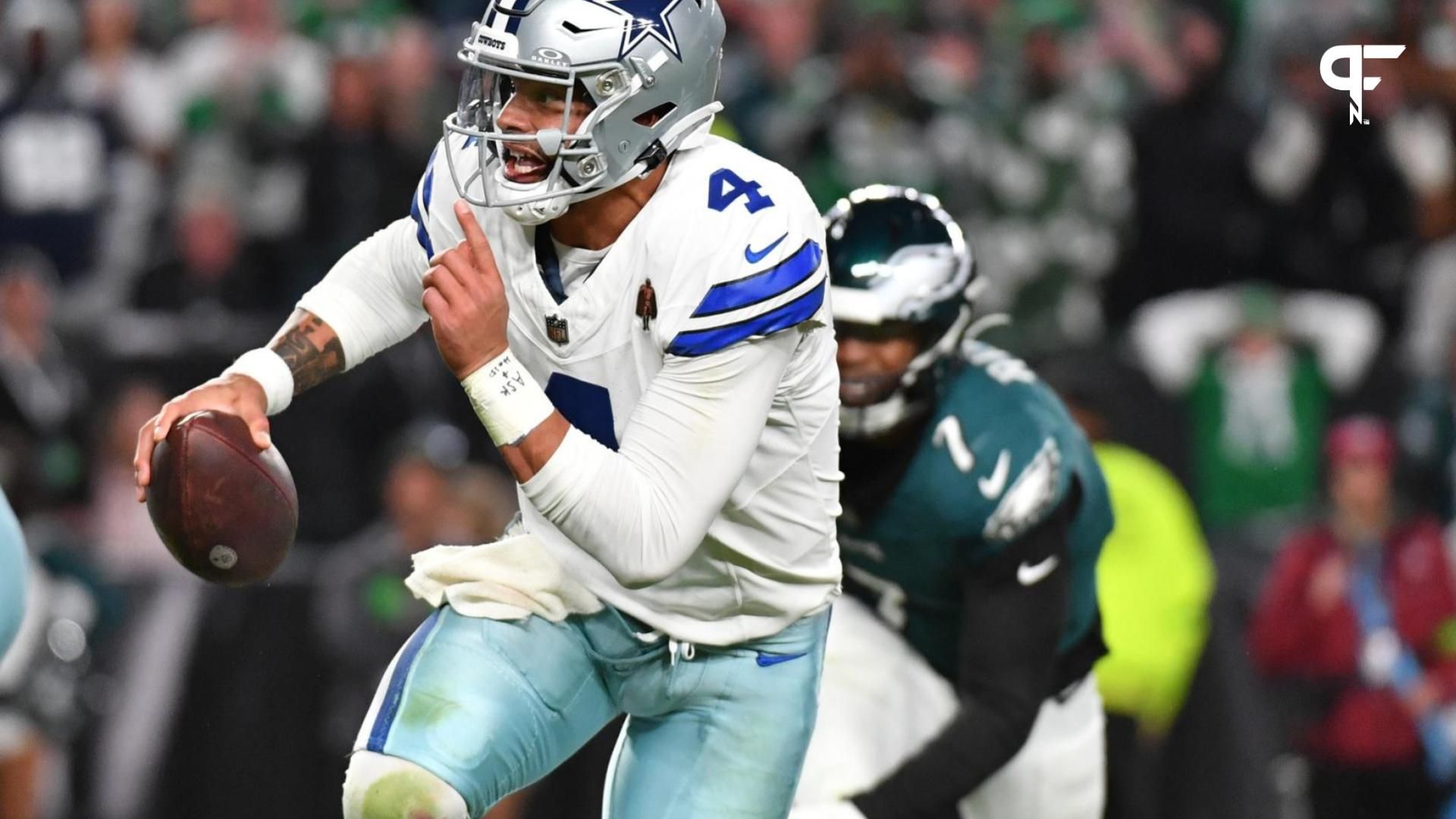 Dallas Cowboys quarterback Dak Prescott (4) against the Philadelphia Eagles at Lincoln Financial Field.