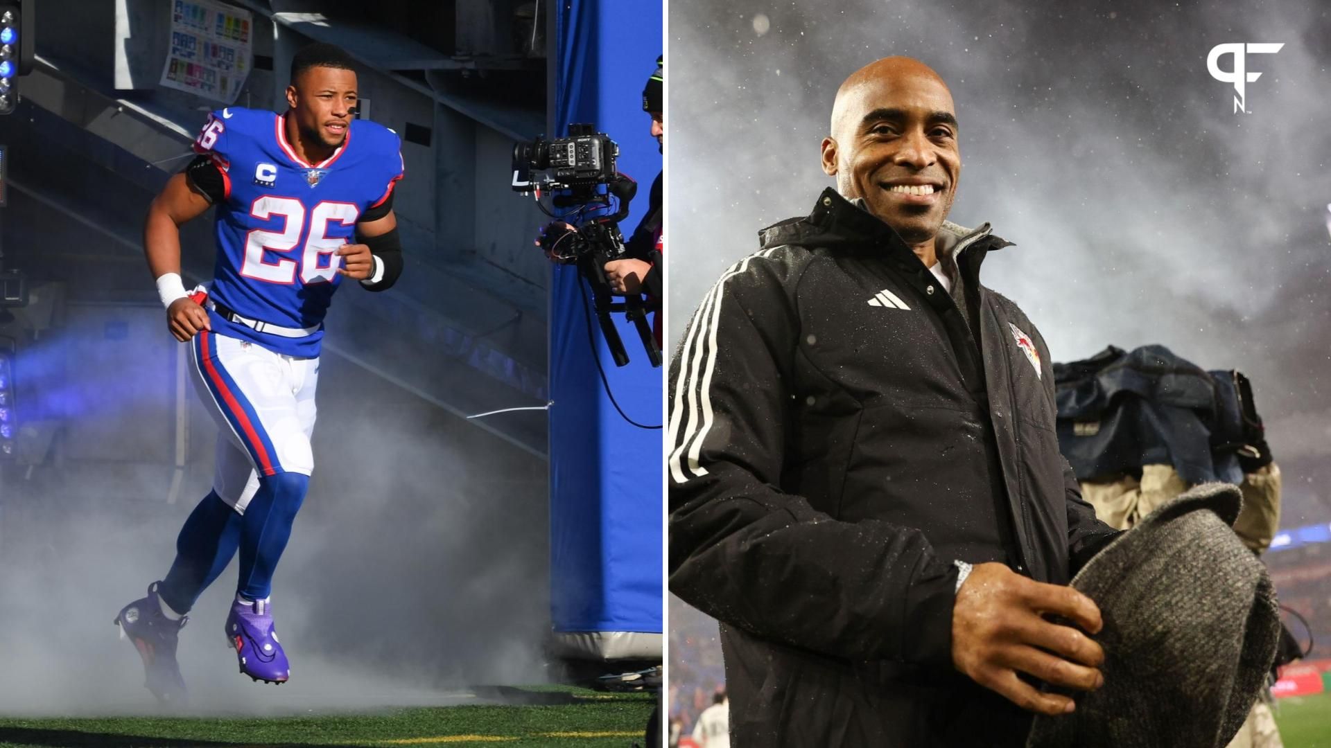 Saquon Barkley Fires Back at Tiki Barber’s ‘Dead to Me’ Comments on New Heights Podcast: ‘Don’t Feed Into the B.S.’