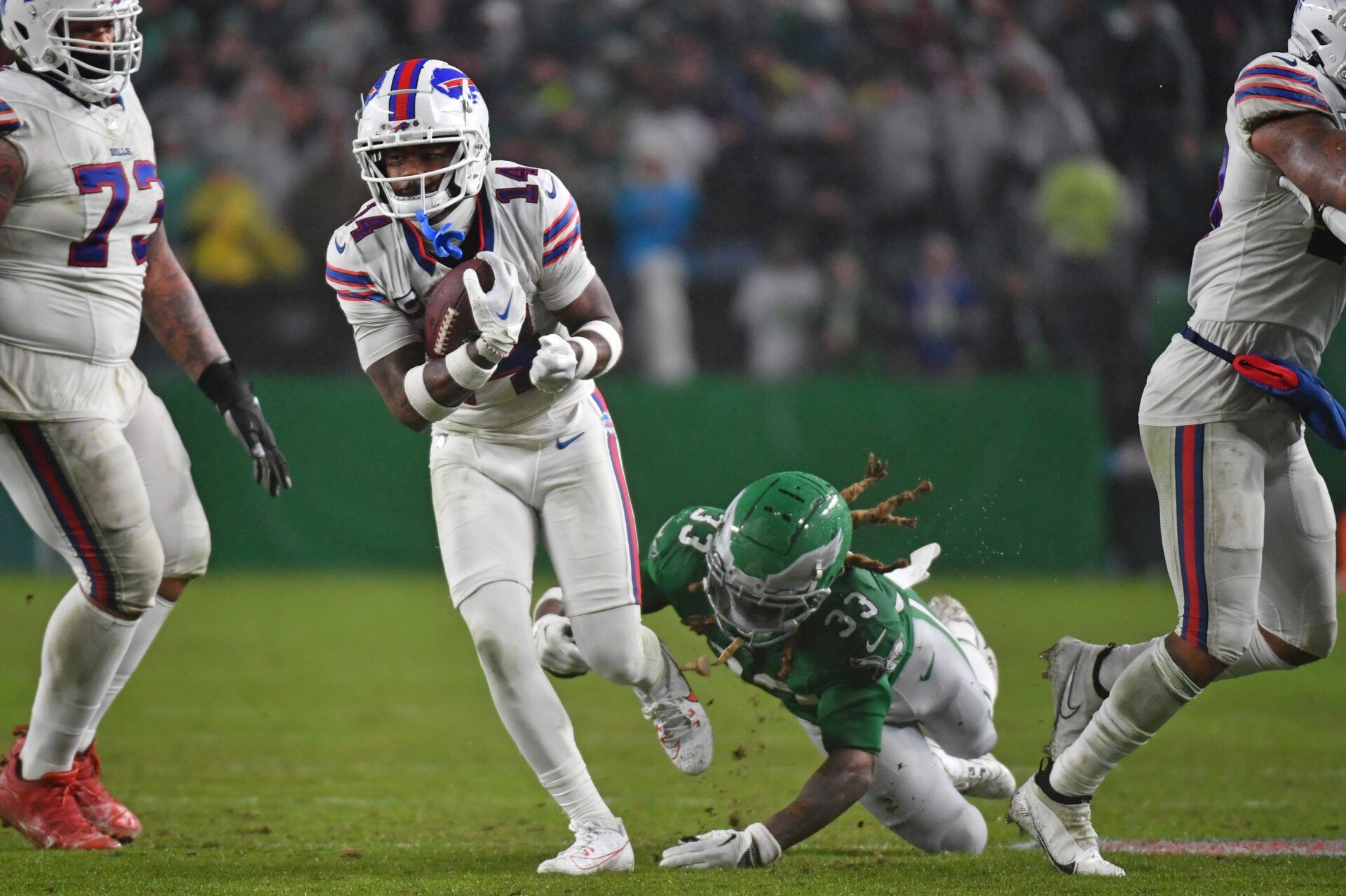 Buffalo Bills wide receiver Stefon Diggs (14) breaks away from the Philadelphia Eagles.