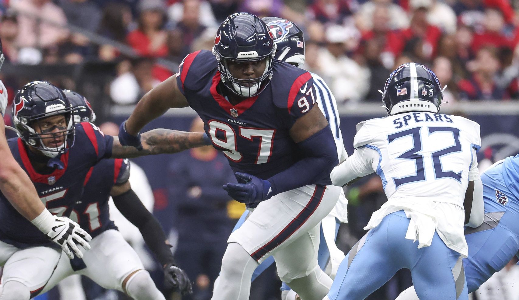 Houston Texans defensive lineman Teair Tart (97) in action during the game against the Tennessee Titans at NRG Stadium.