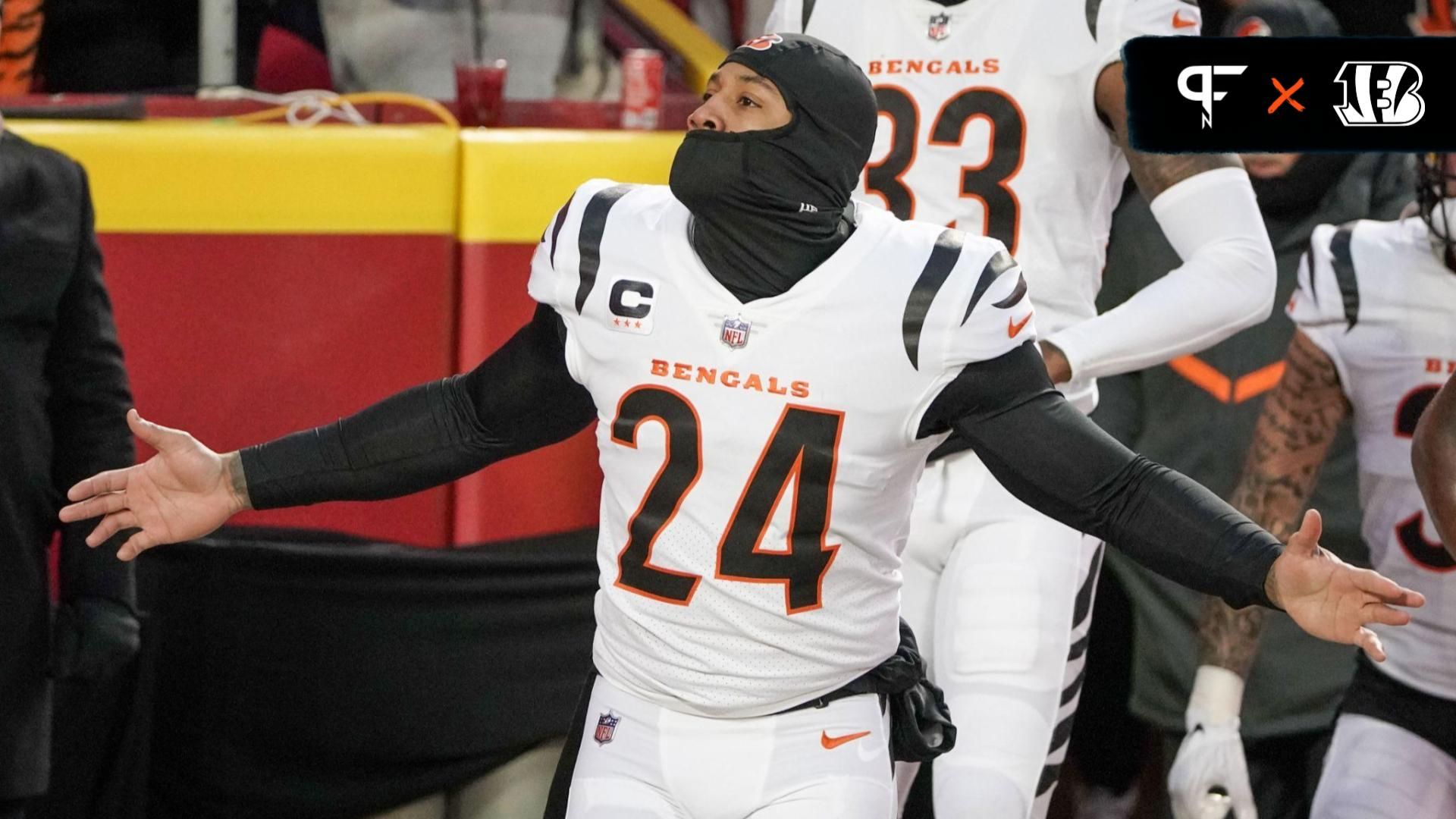 Cincinnati Bengals safety Vonn Bell (24) takes the field against the Kansas City Chiefs prior to the AFC Championship game at GEHA Field at Arrowhead Stadium.