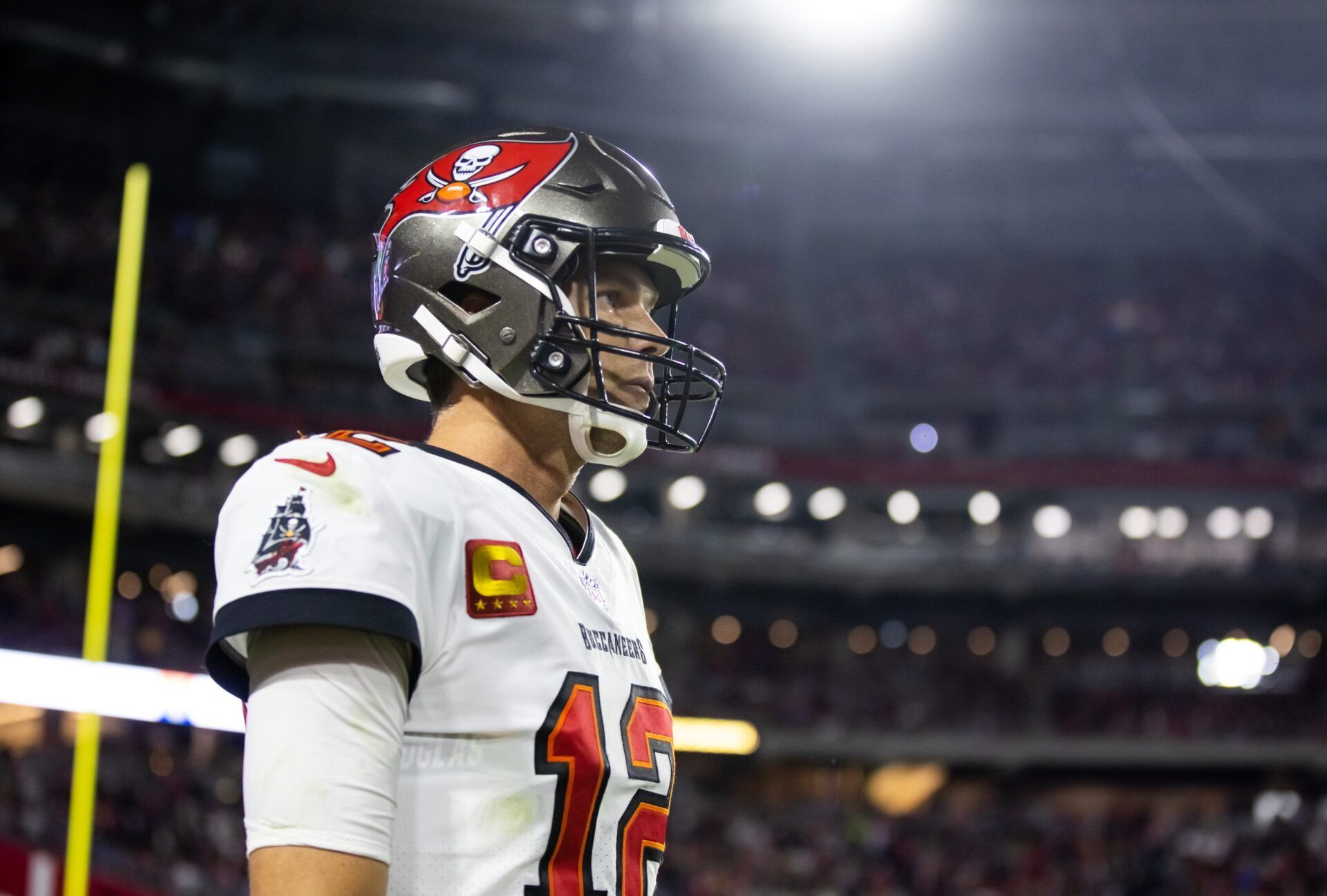 Tampa Bay Buccaneers quarterback Tom Brady (12) against the Arizona Cardinals at State Farm Stadium.