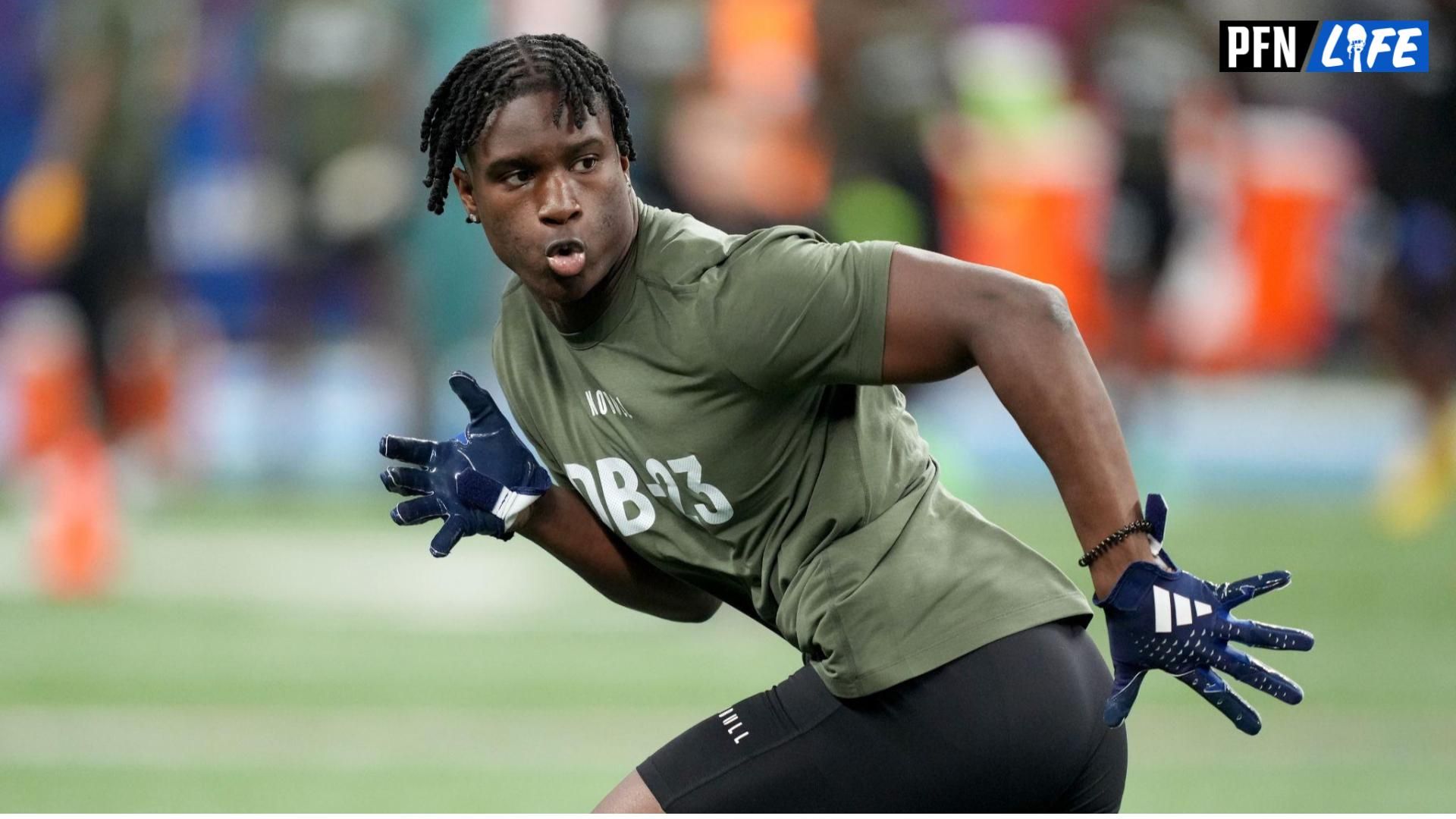 Georgia defensive back Kamari Lassiter (DB23) works out during the 2024 NFL Combine at Lucas Oil Stadium. Mandatory Credit: Kirby Lee-USA TODAY Sports