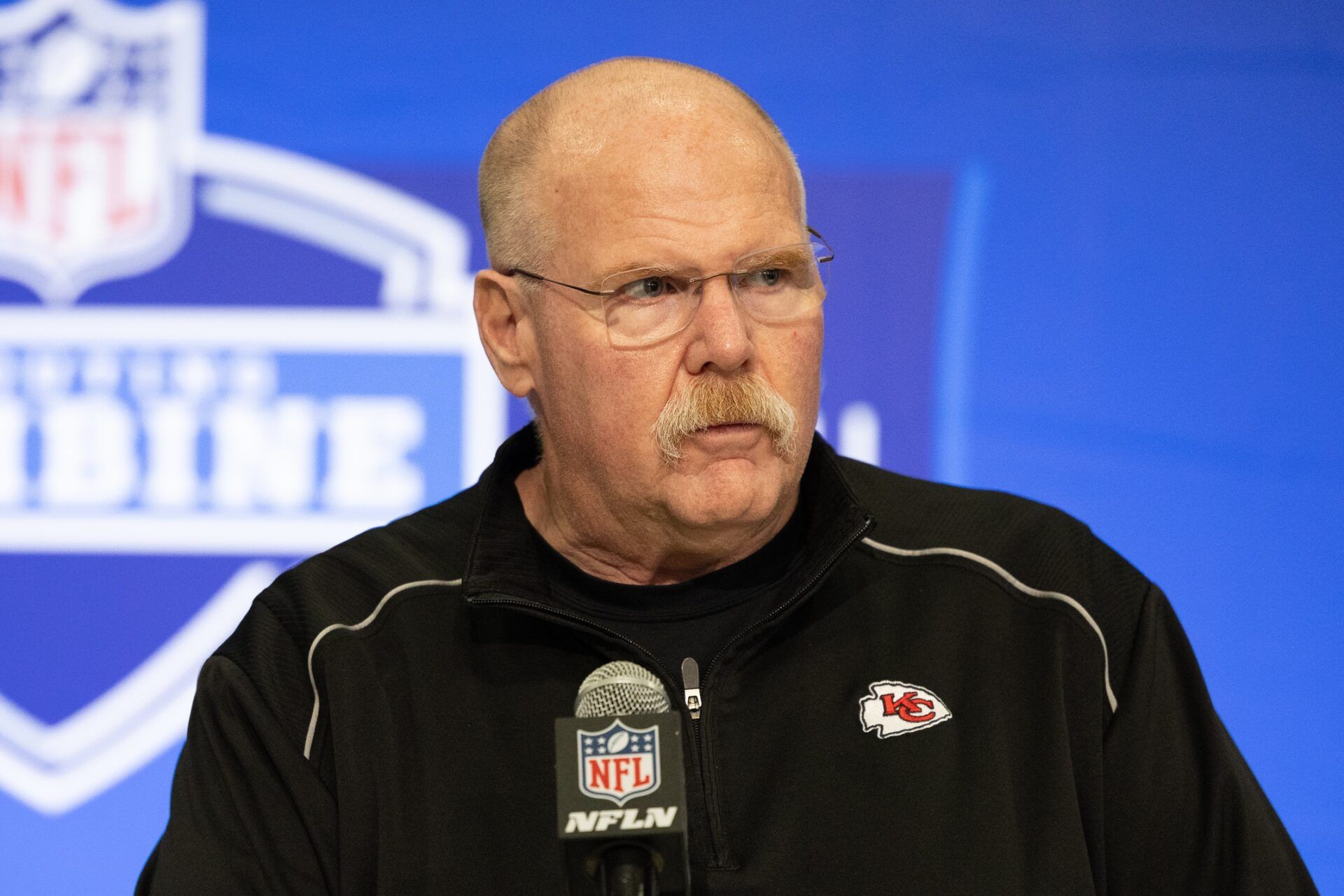 Kansas City Chiefs head coach Andy Reid talks to the media during the NFL Scouting Combine.