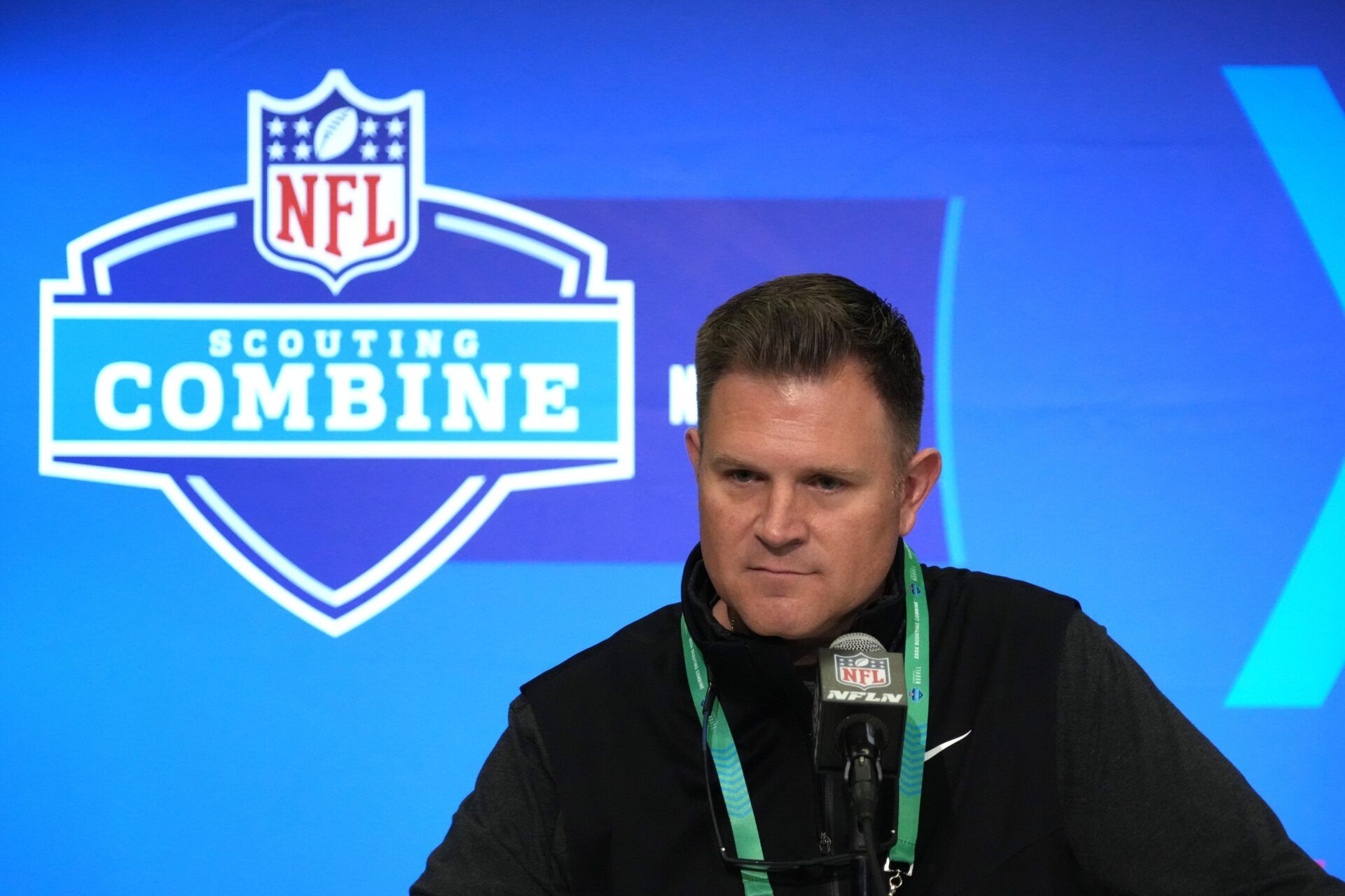 Green Bay Packers general manager Brian Gutekunst during the NFL Scouting Combine at Indiana Convention Center. Mandatory Credit: Kirby Lee-USA TODAY Sports