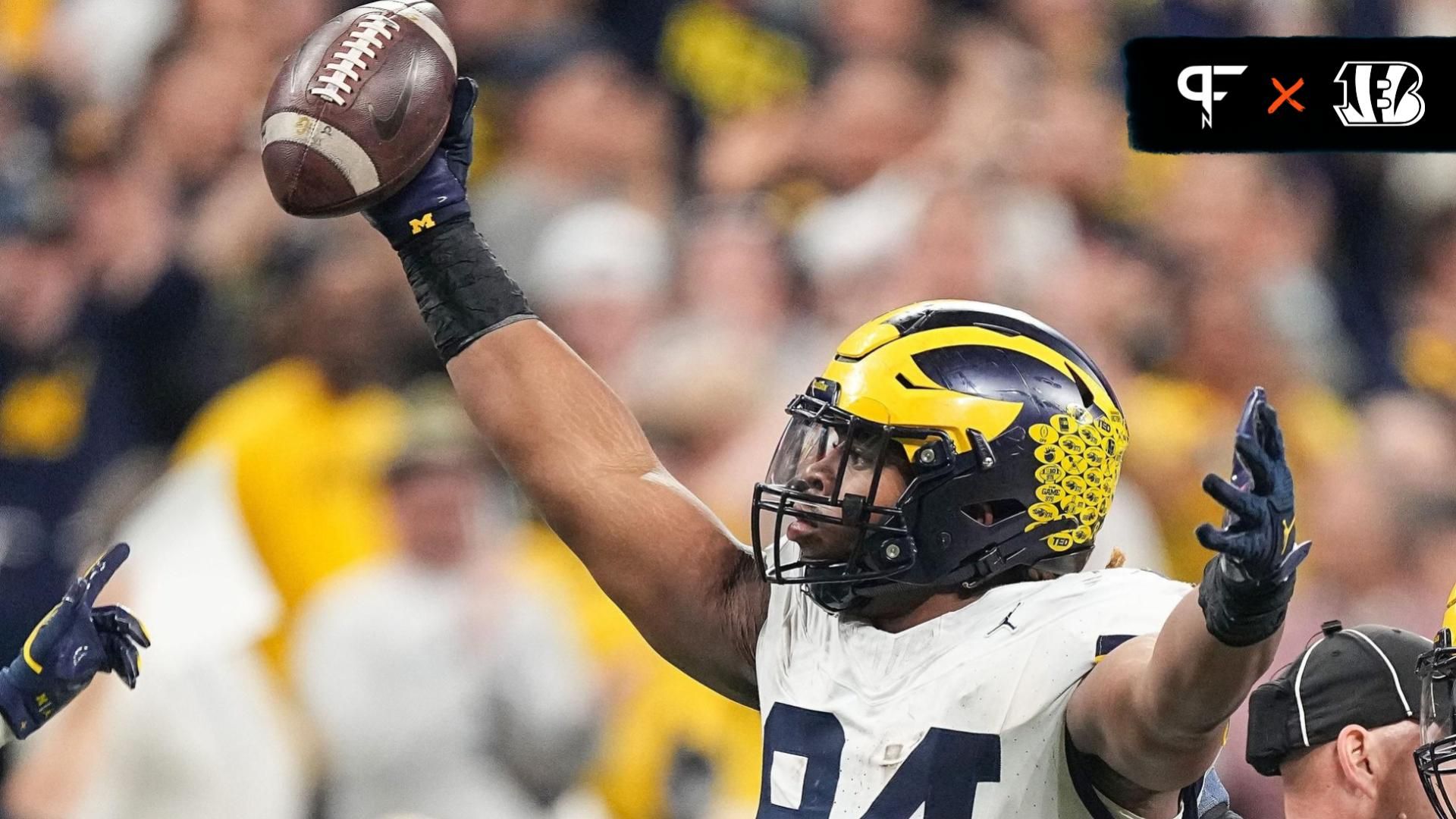 Michigan Wolverines DT Kris Jenkins (94) celebrates a fumble recovery.