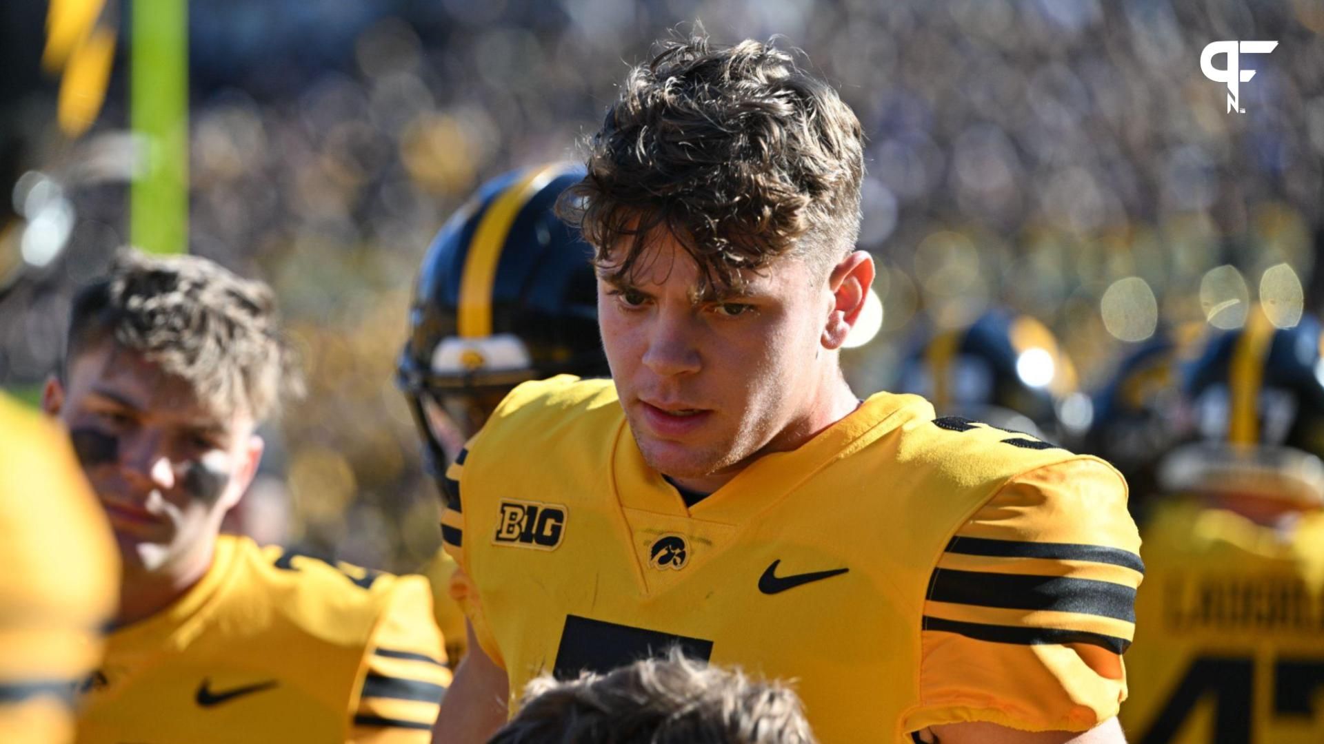 Iowa Hawkeyes defensive back Cooper DeJean (3) looks on during the game against the Minnesota Golden Gophers at Kinnick Stadium.