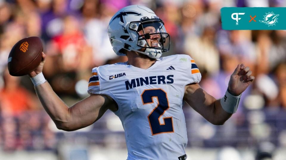 University of Texas El Paso Miners quarterback Gavin Hardison (2) passes against the Northwestern Wildcats at Ryan Field. Mandatory Credit: Jamie Sabau-USA TODAY Sports