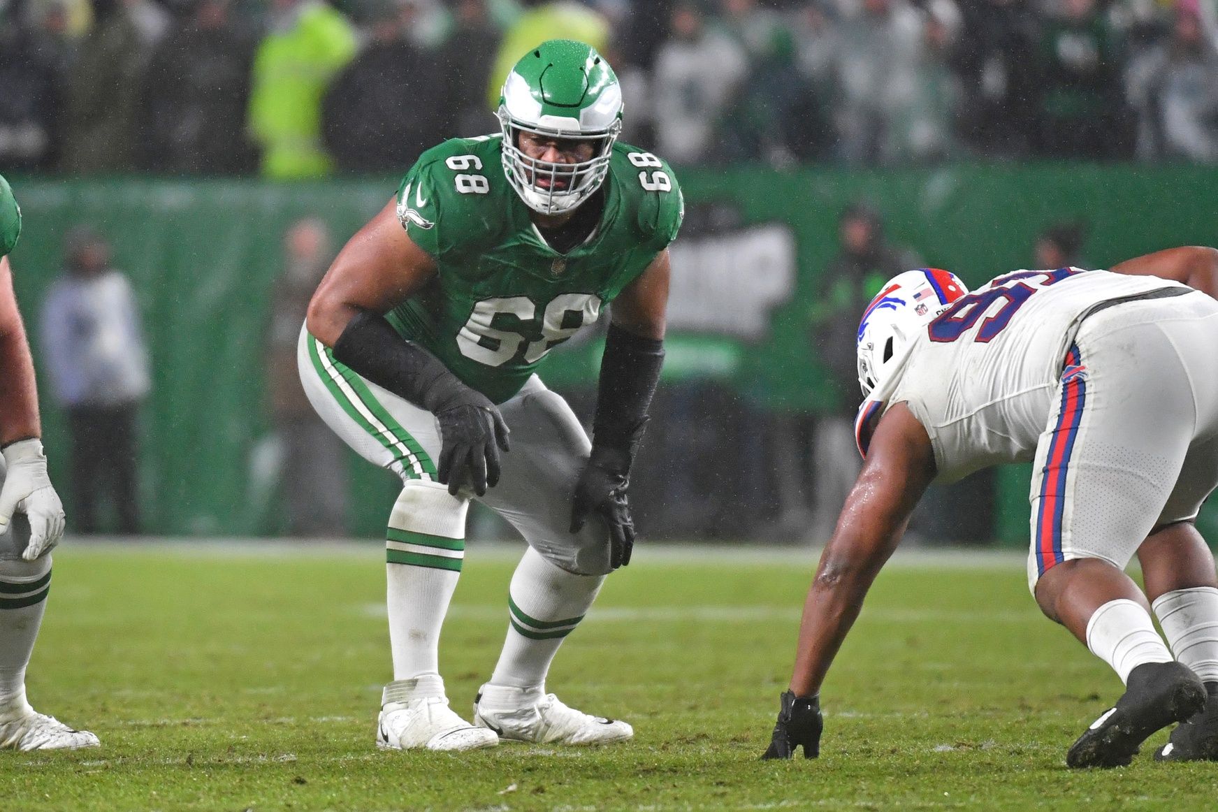 Philadelphia Eagles offensive tackle Jordan Mailata (68) against the Buffalo Bills at Lincoln Financial Field.