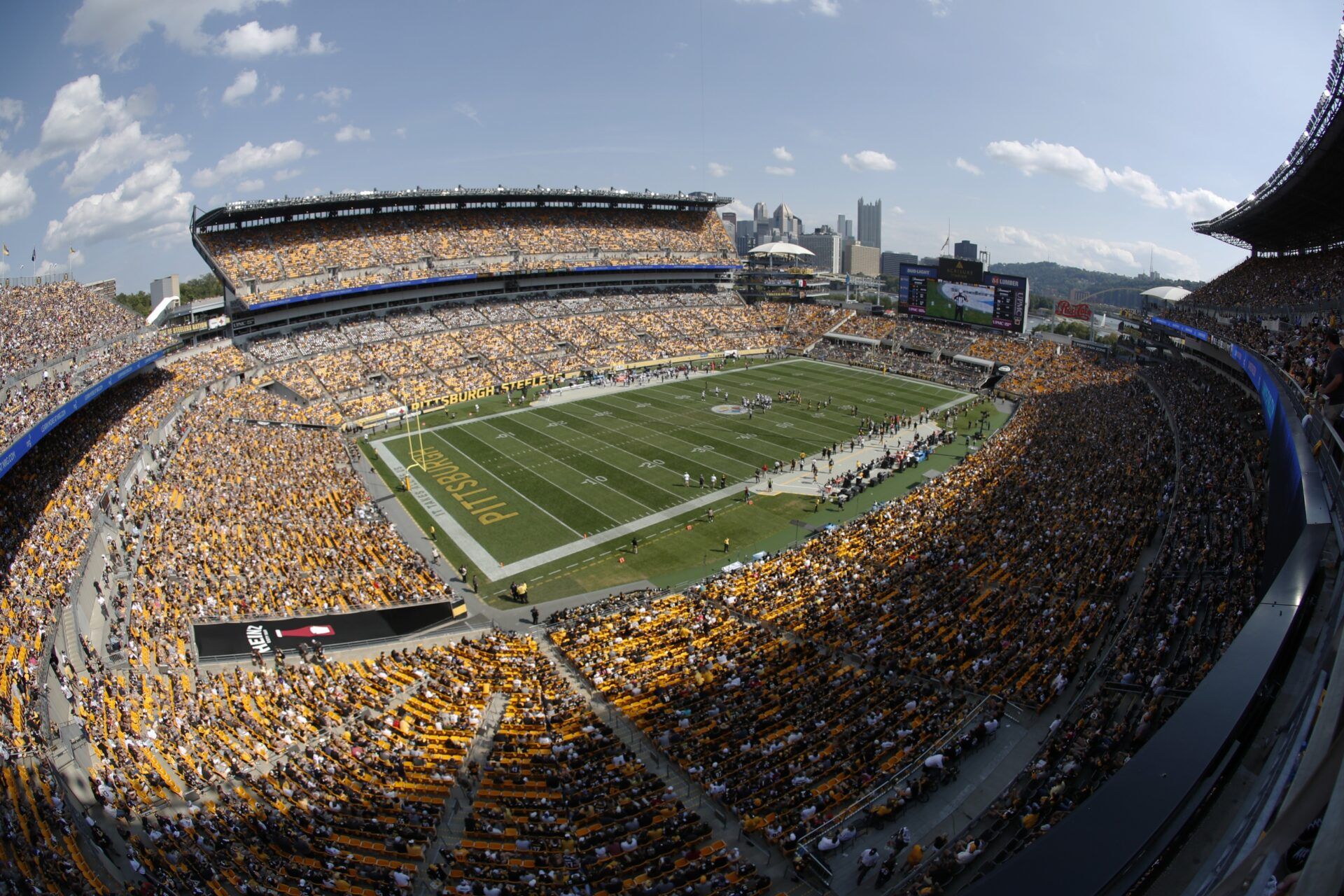 A sky view of Acrisure Stadium, home of the Pittsburgh Steelers and the 2026 NFL Draft.