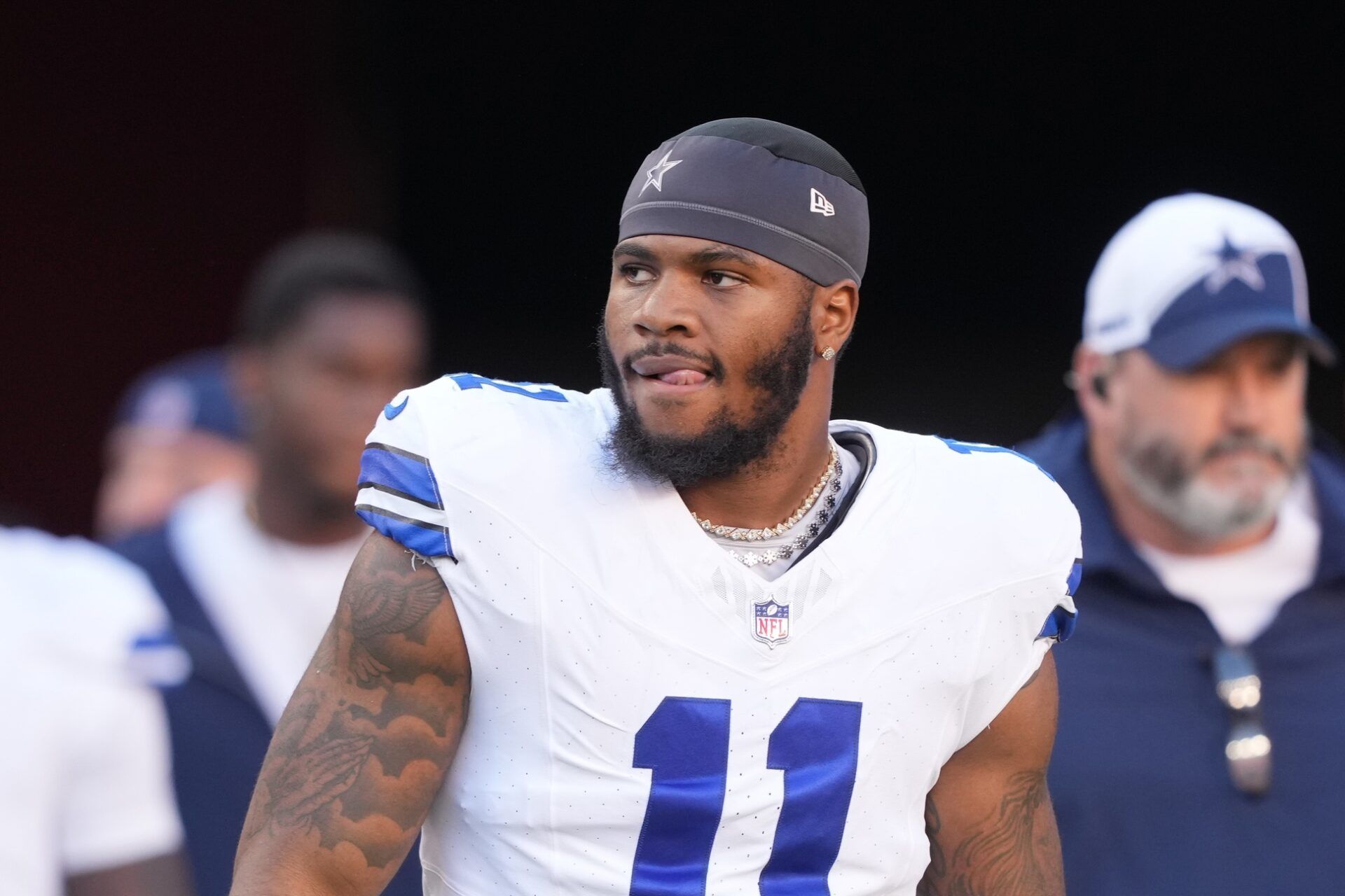 Dallas Cowboys linebacker Micah Parsons (11) before the game against the San Francisco 49ers at Levi's Stadium.