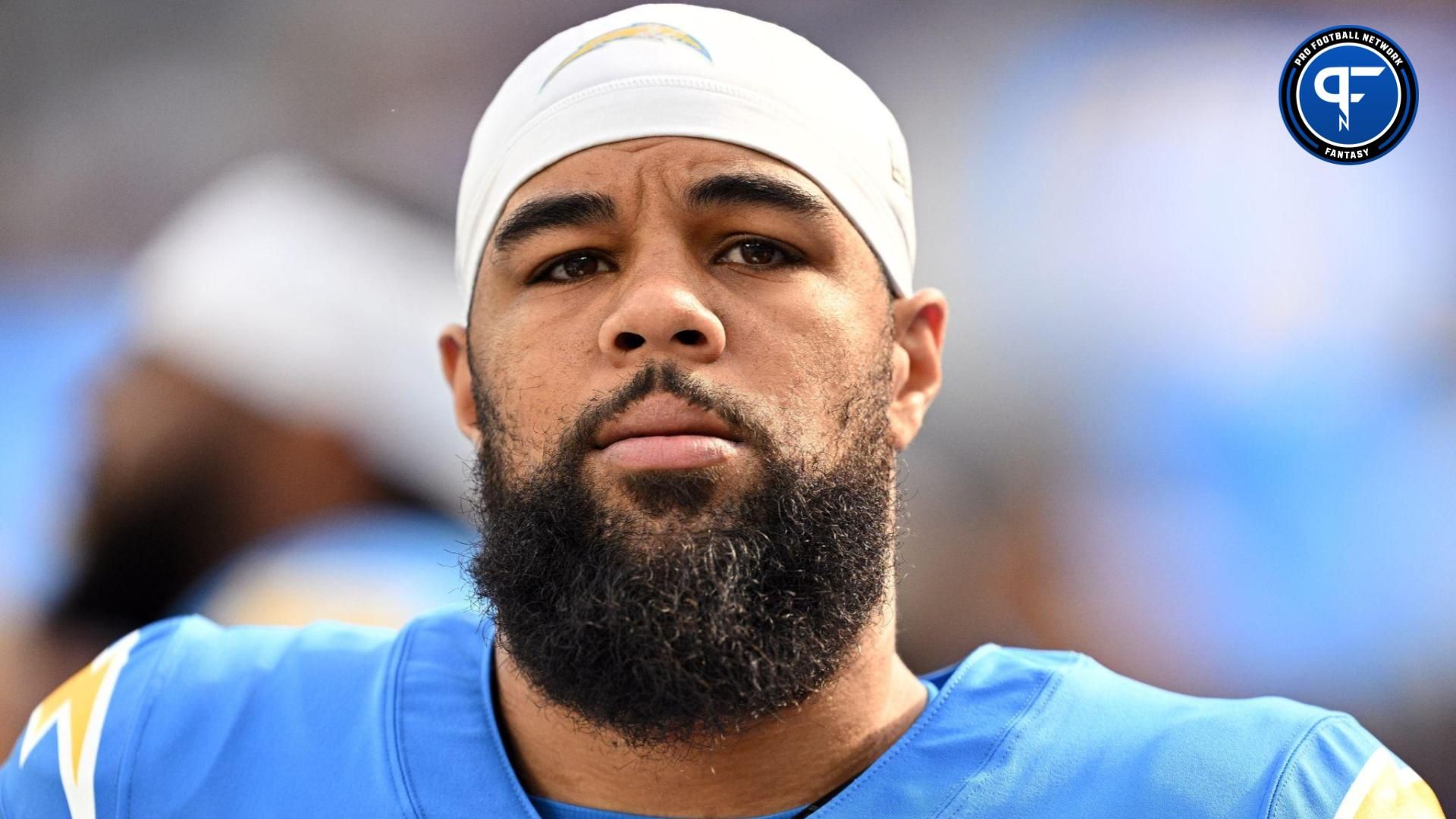 Los Angeles Chargers wide receiver Keenan Allen (13) looks on during the first half against the Detroit Lions at SoFi Stadium.