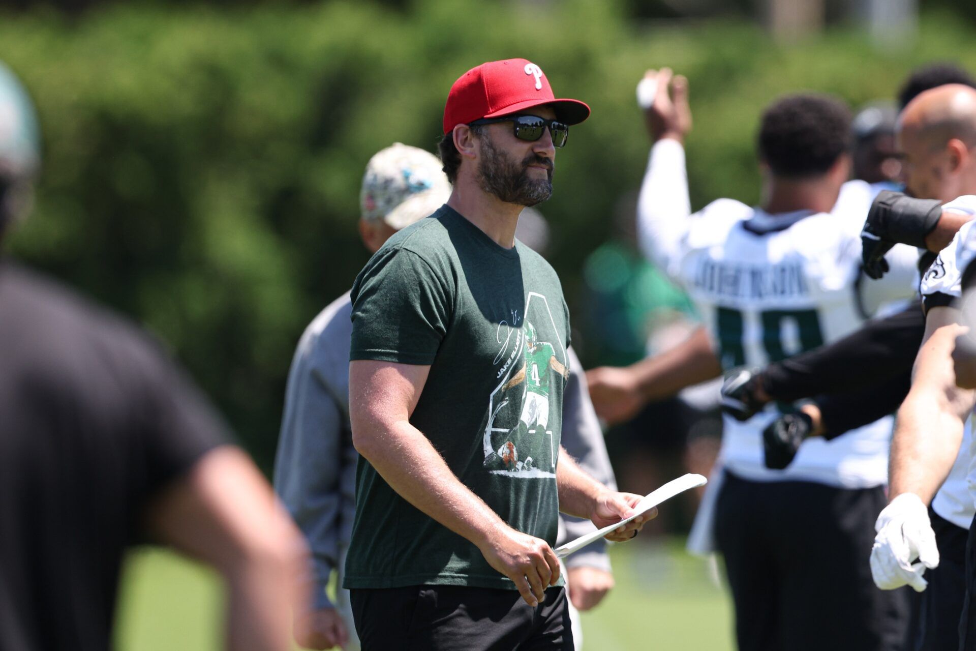 Philadelphia Eagles head coach Nick Sirianni (pictured) has raved about new offensive coordinator Kellen Moore.