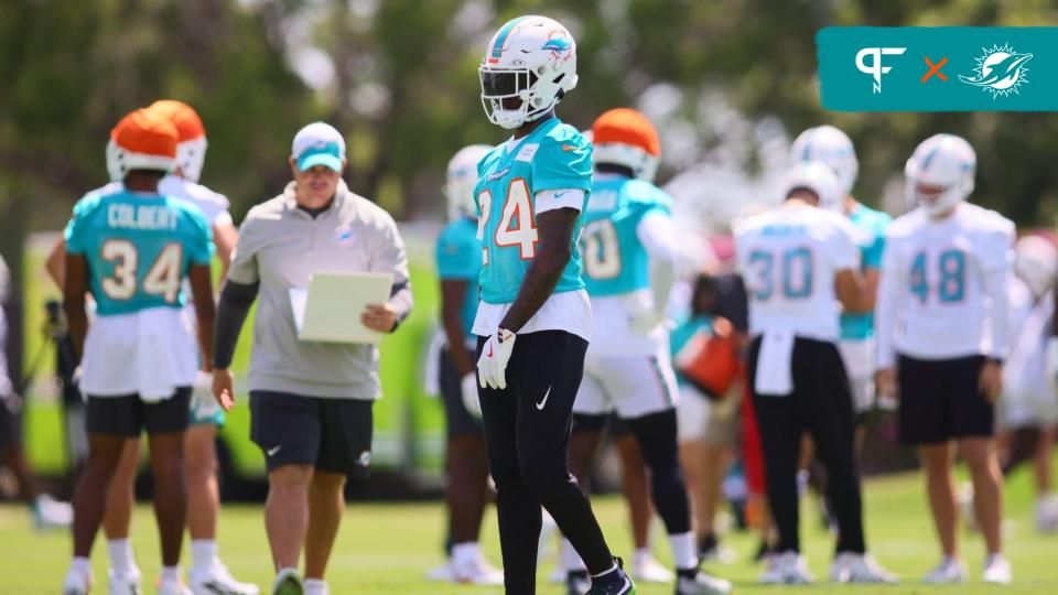 Miami Dolphins cornerback Cam Smith (24) works out during mandatory minicamp at Baptist Health Training Complex. Mandatory Credit: Sam Navarro-USA TODAY Sports