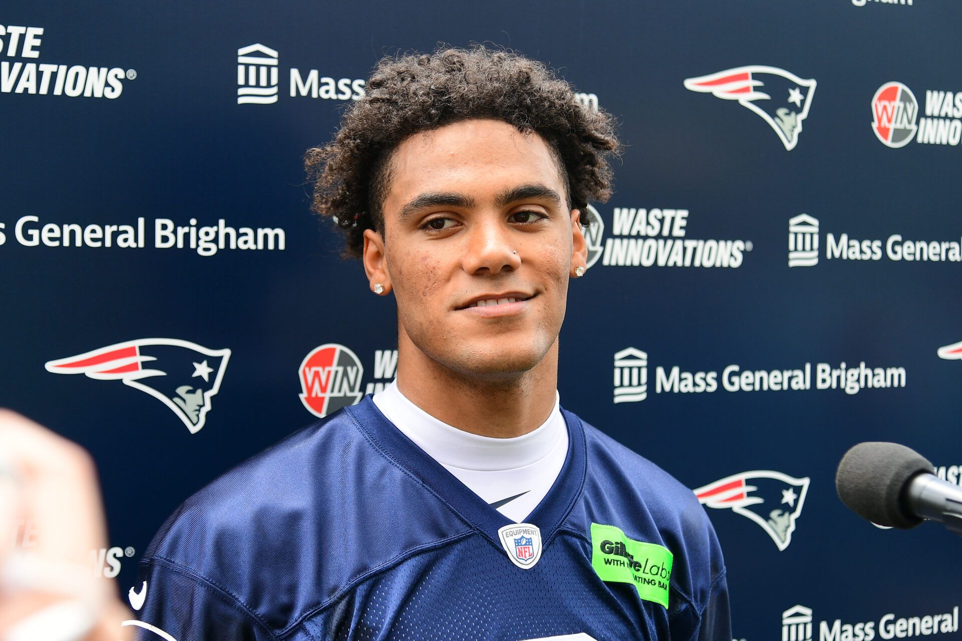 New England Patriots cornerback Christian Gonzalez is among the athletes who stood out the most during the Patriots' offseason workouts.