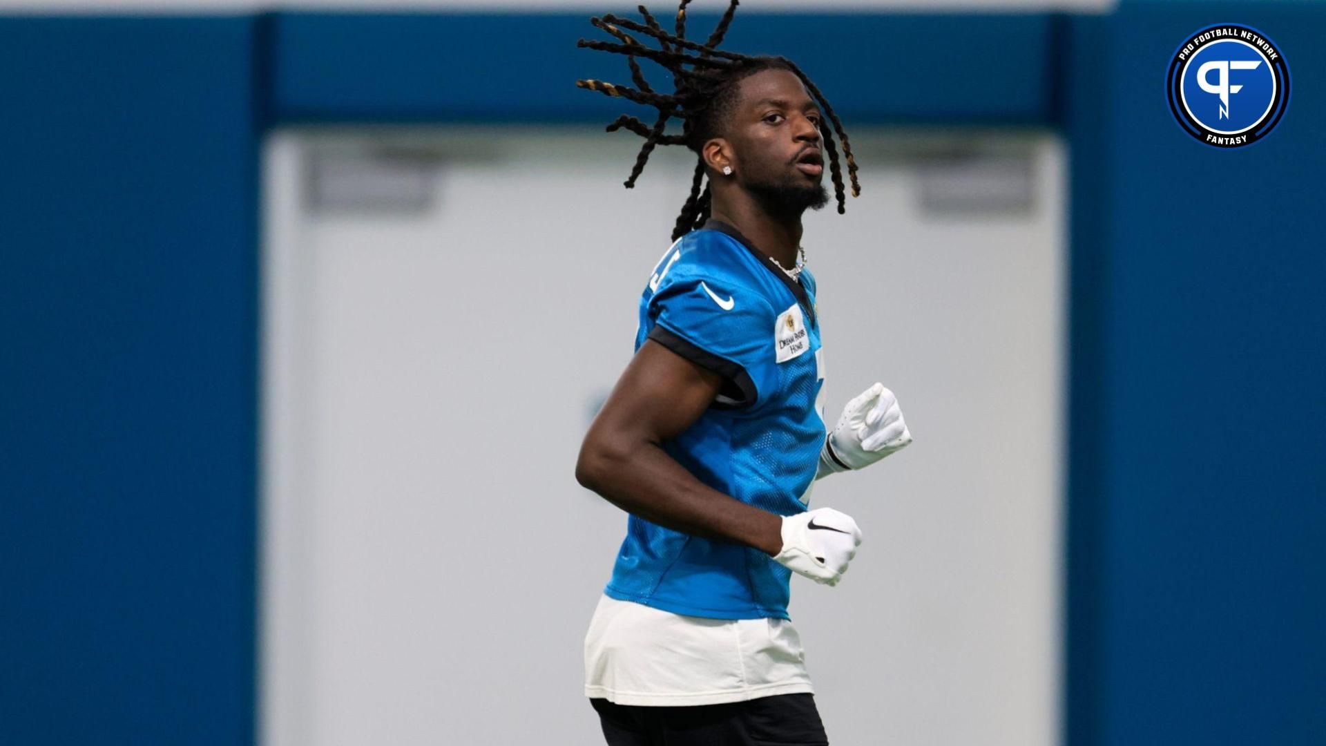 Jacksonville Jaguars WR Brian Thomas Jr. (7) during the team's minicamp.