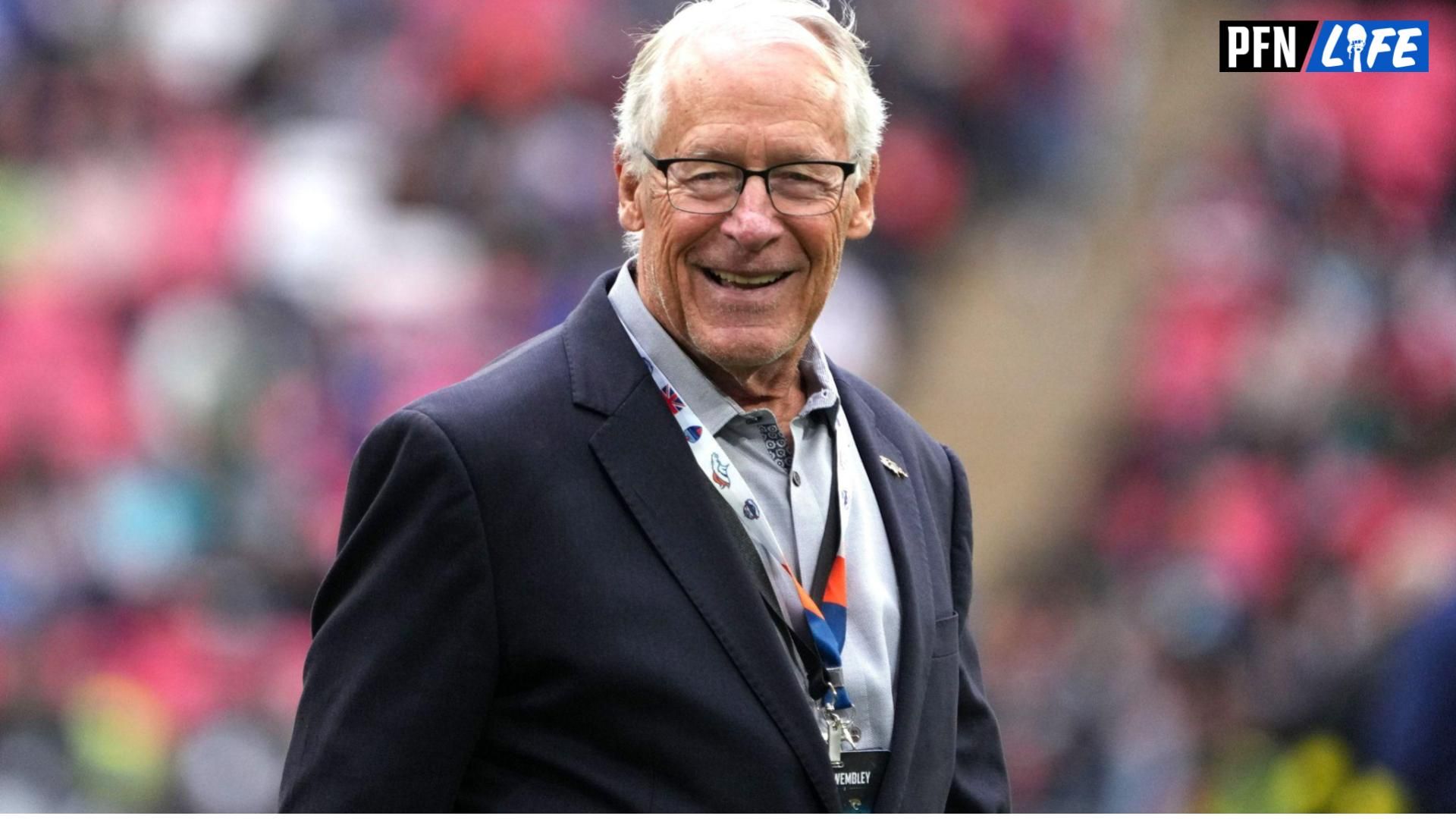 Oct 30, 2022; London, United Kingdom; Denver Broncos owner Rob Walton reacts during an NFL International Series game against the Jacksonville Jaguars at Wembley Stadium. The Broncos defeated the Jaguars 21-17. Mandatory Credit: Kirby Lee-USA TODAY Sports