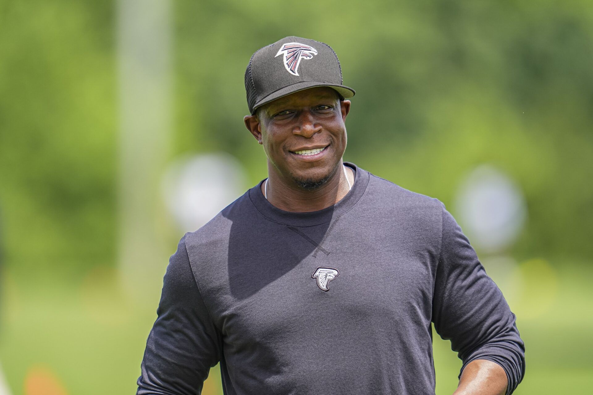 Atlanta Falcons head coach Raheem Morris shown during Falcons OTA at the Falcons Training facility. Mandatory Credit: Dale Zanine-USA TODAY Sports