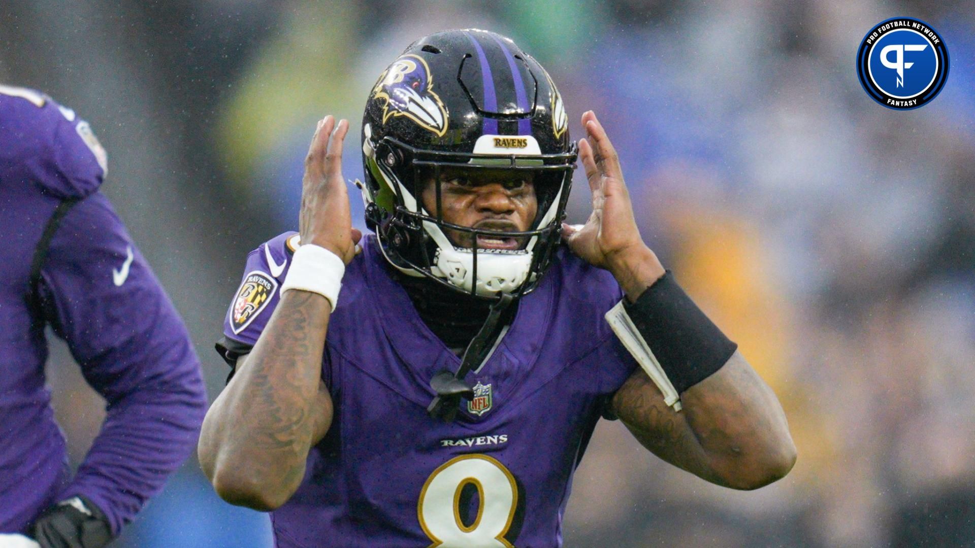 Does Baltimore Ravens quarterback Lamar Jackson's projection place him among the top-three fantasy football quarterbacks in 2024?