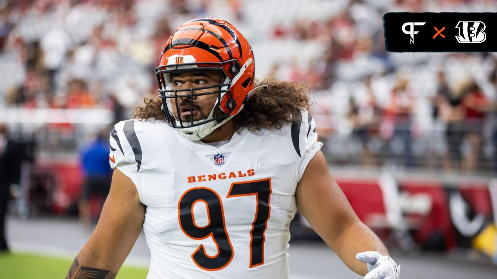 Cincinnati Bengals defensive tackle Jay Tufele (97) against the Arizona Cardinals at State Farm Stadium. Mandatory Credit: Mark J. Rebilas-USA TODAY Sports