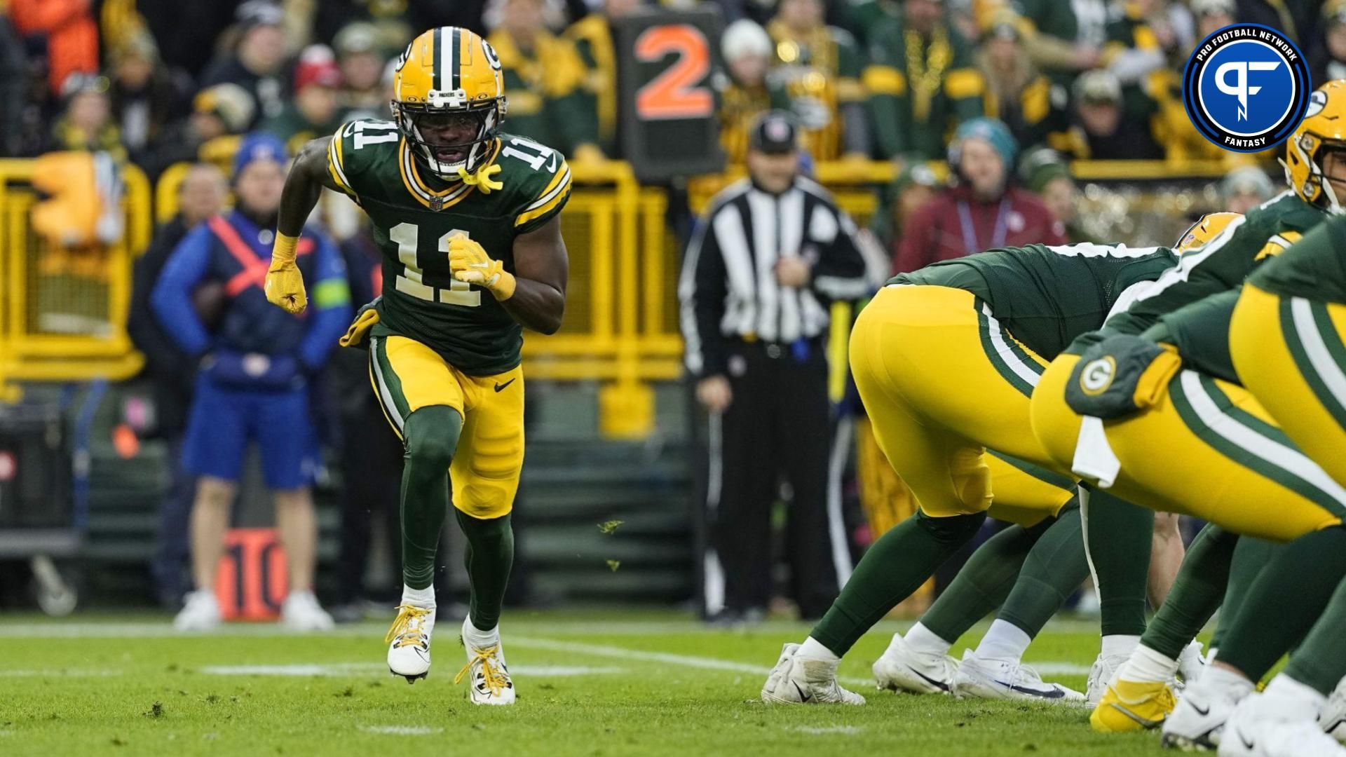 Green Bay Packers wide receiver Jayden Reed (11) during the game against the Chicago Bears at Lambeau Field.