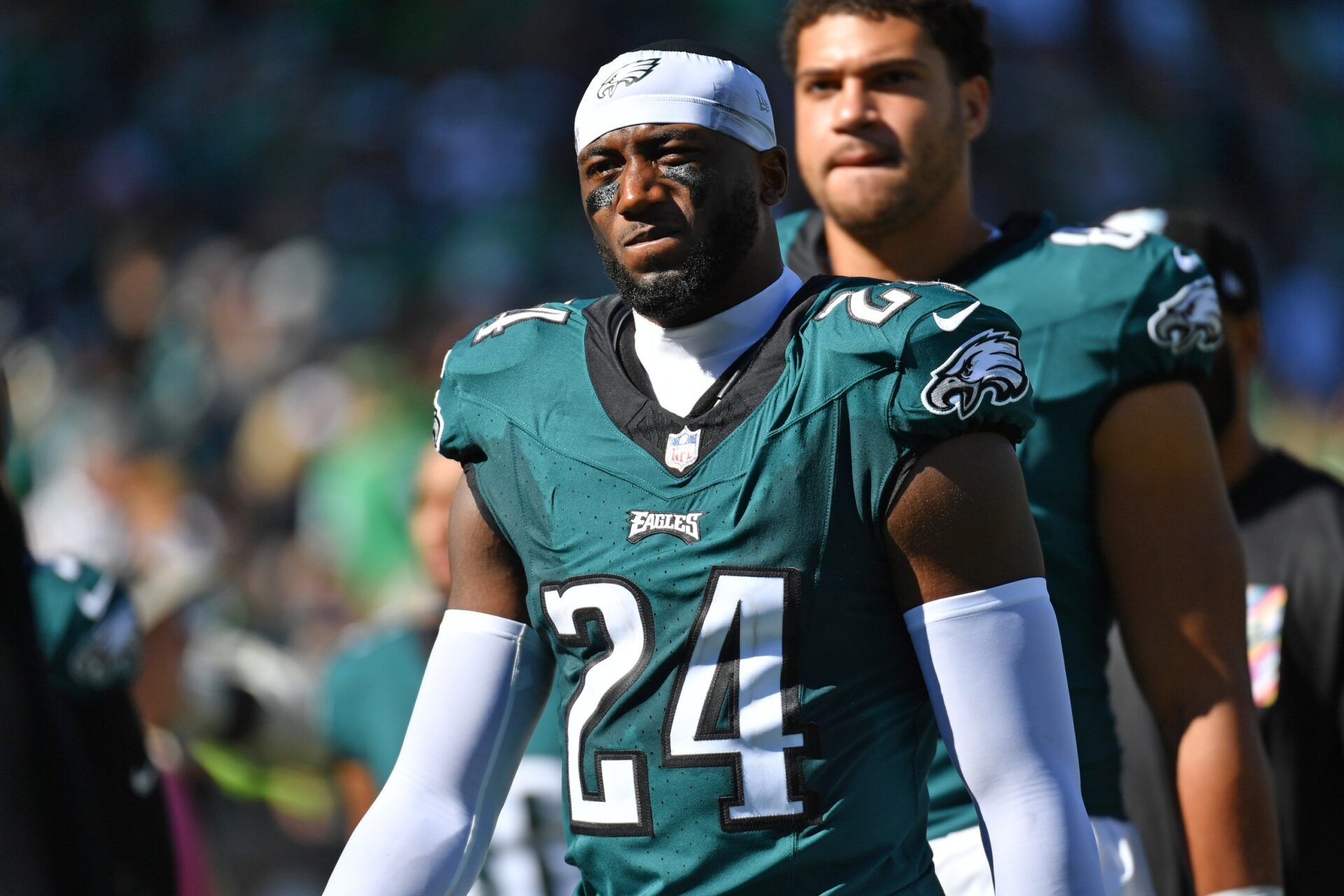 Philadelphia Eagles cornerback James Bradberry (24) against the Washington Commanders at Lincoln Financial Field. Mandatory Credit: Eric Hartline-USA TODAY Sports