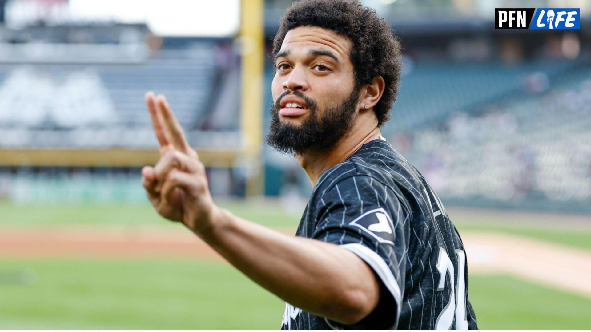 May 23, 2024; Chicago, Illinois, USA; Chicago Bears quarterback Caleb Williams attends a game between the Chicago White Sox and Baltimore Orioles at Guaranteed Rate Field. Mandatory Credit: Kamil Krzaczynski-USA TODAY Sports