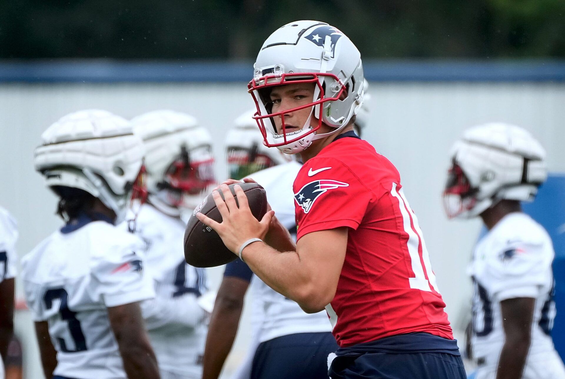 Here are our main takeaways after watching quarterback Drake Maye in his first training camp practice with the New England Patriots.