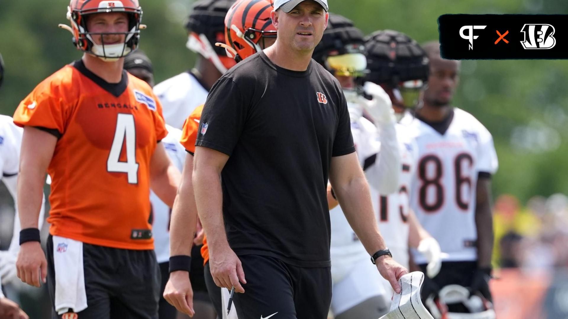 Cincinnati Bengals head coach Zac Taylor watches play during training camp practice at Kettering Health Practice Fields.