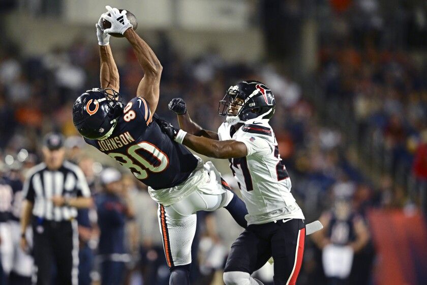 In the NFL Hall of Fame Game, Chicago Bears receiver Collin Johnson took the spotlight with multiple highlight-reel plays.