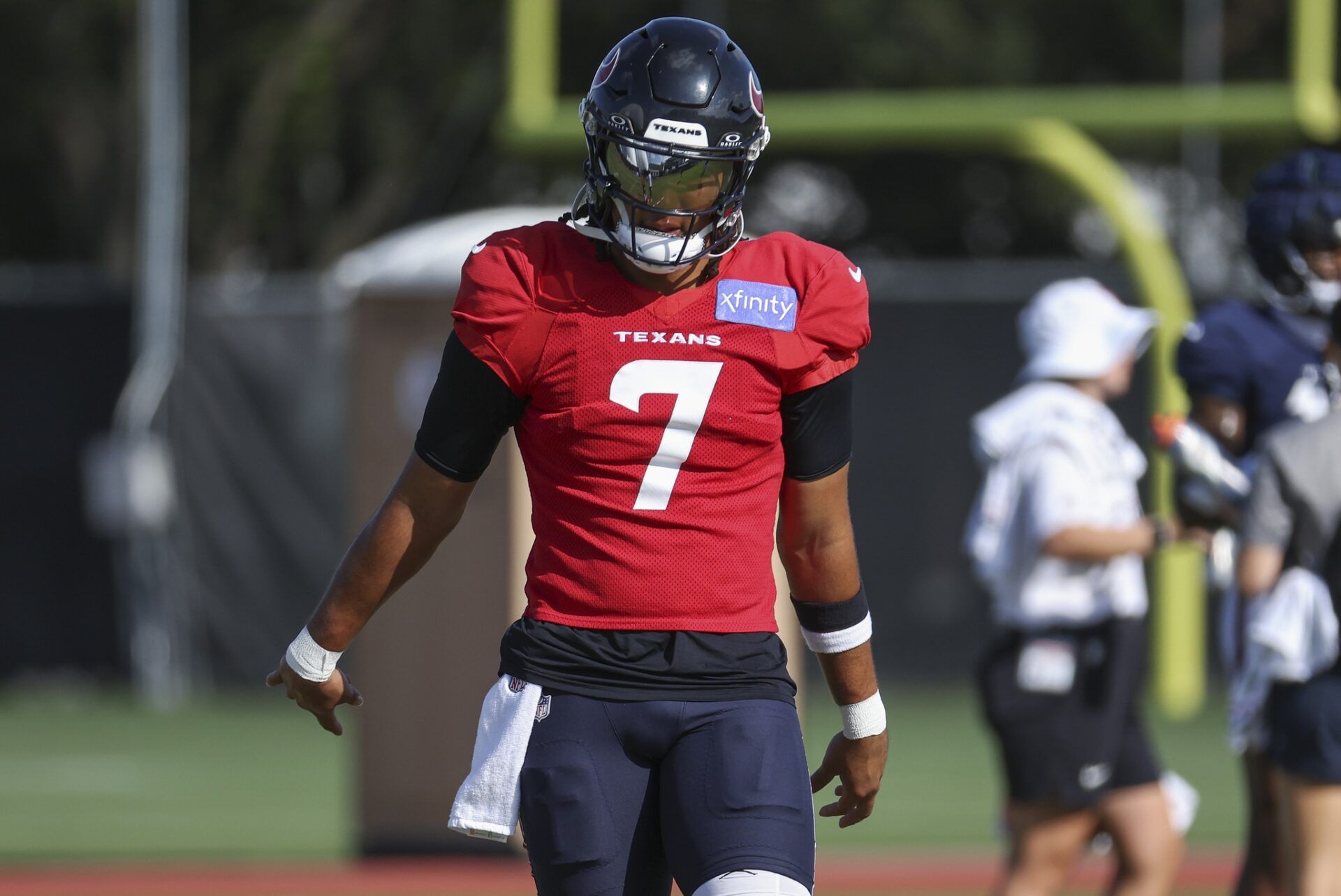 Houston Texans QB C.J. Stroud (7) during training camp.