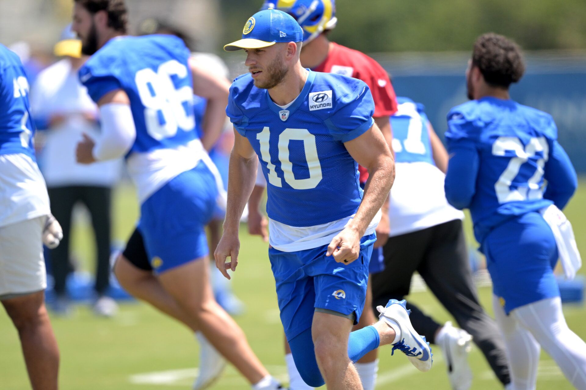 Los Angeles Rams WR Cooper Kupp participates in drills during OTAs.