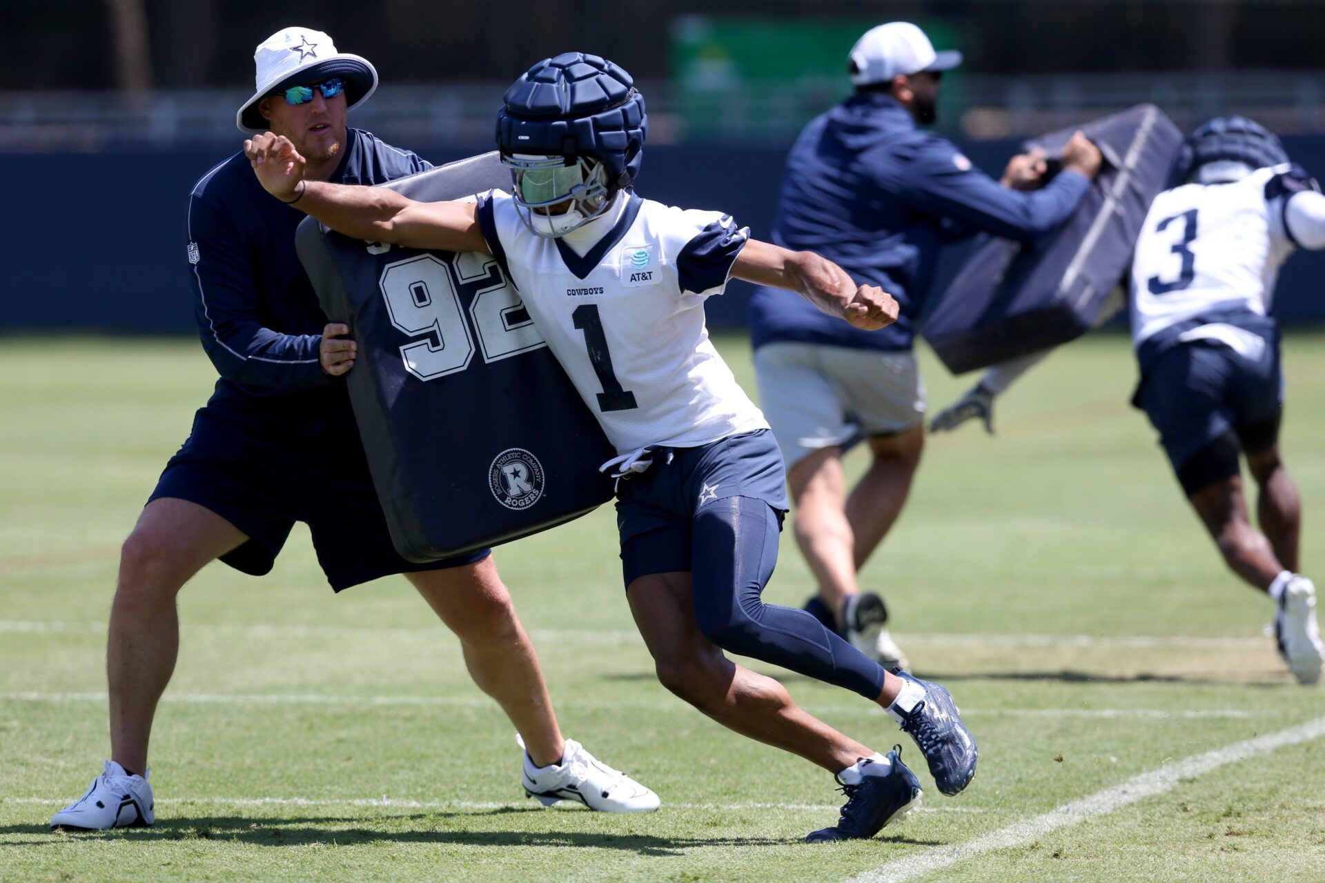 Dallas Cowboys WR Jalen Tolbert (1) is firmly behind CeeDee Lamb on the team's depth chart.