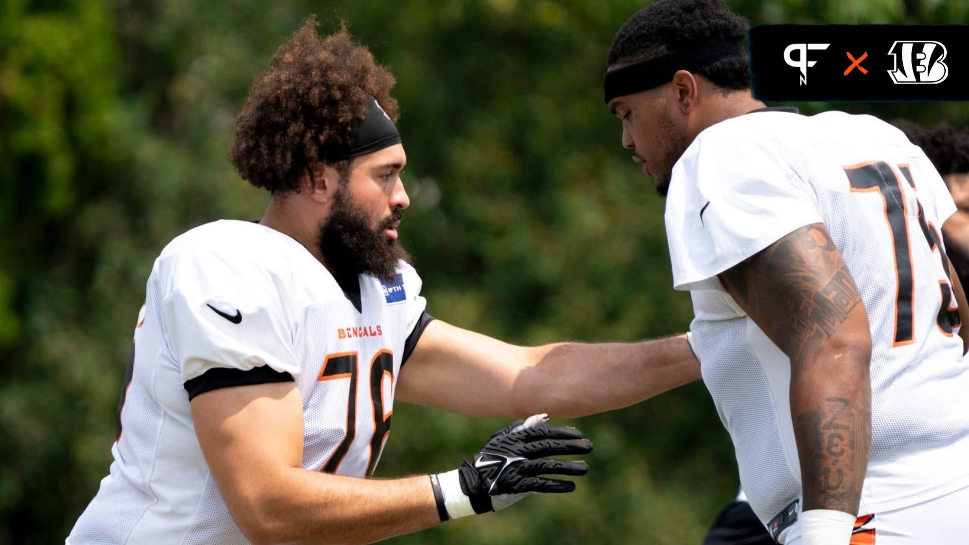 Versatility was on display at Bengals practice today as Frank Pollack started his annual process of shuffling offensive linemen into new positions.