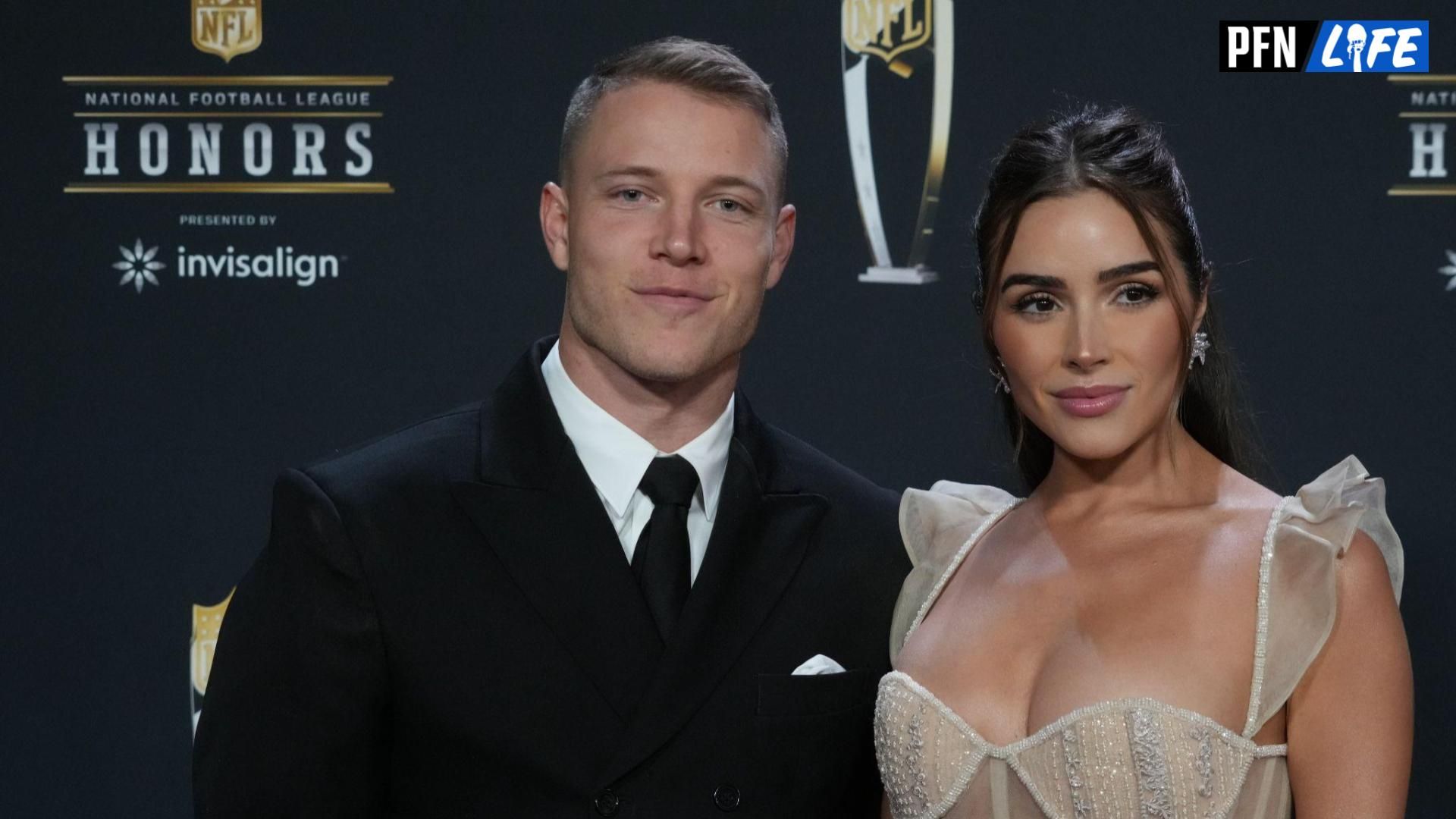 San Francisco 49ers running back Christian McCaffrey poses for a photo on the red carpet before the NFL Honors award show at Symphony Hall. Mandatory Credit: Kirby Lee-USA TODAY Sports