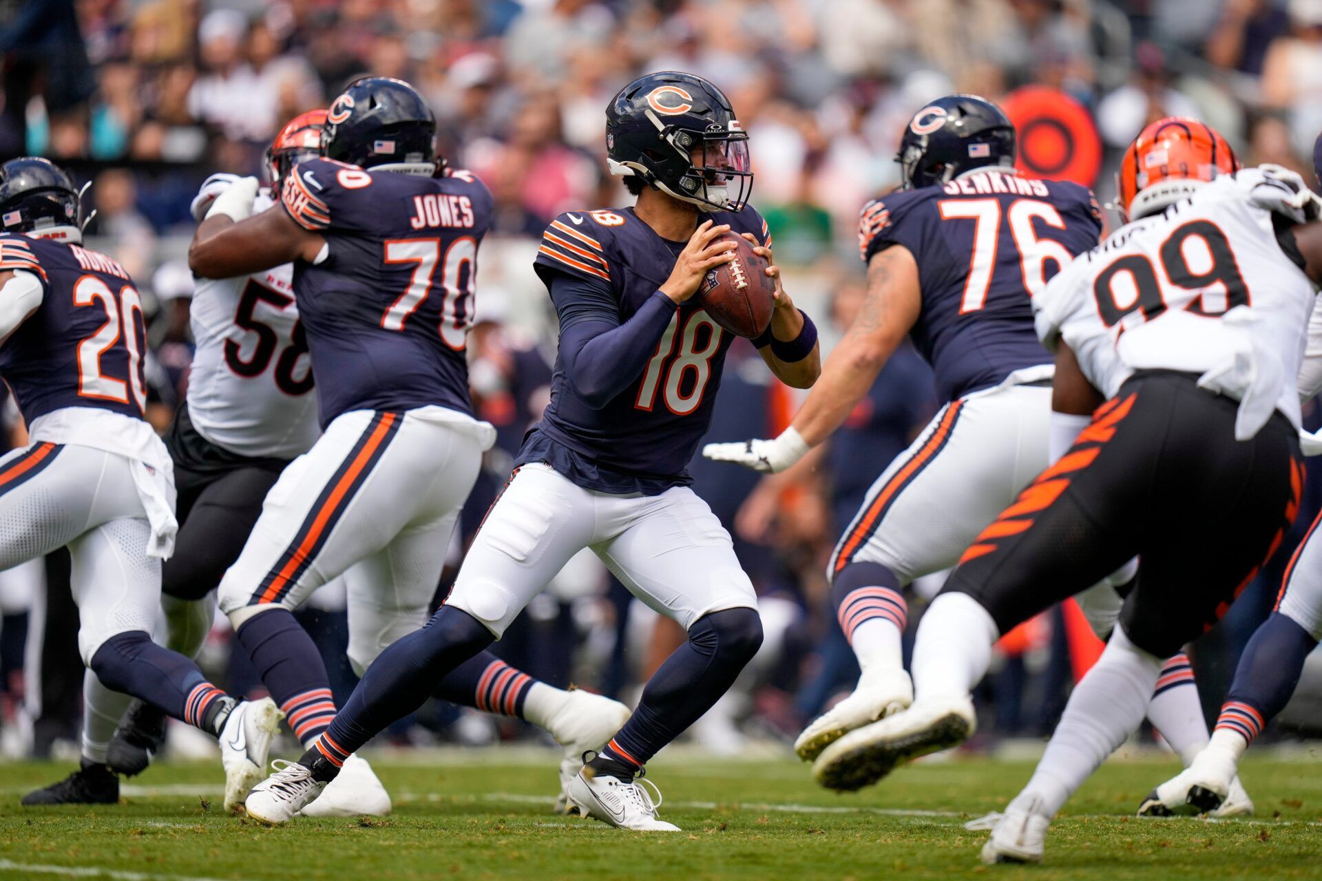 Chicago Bears QB Caleb Williams (18) was one of the biggest takeaways from NFL Preseason Week 2.